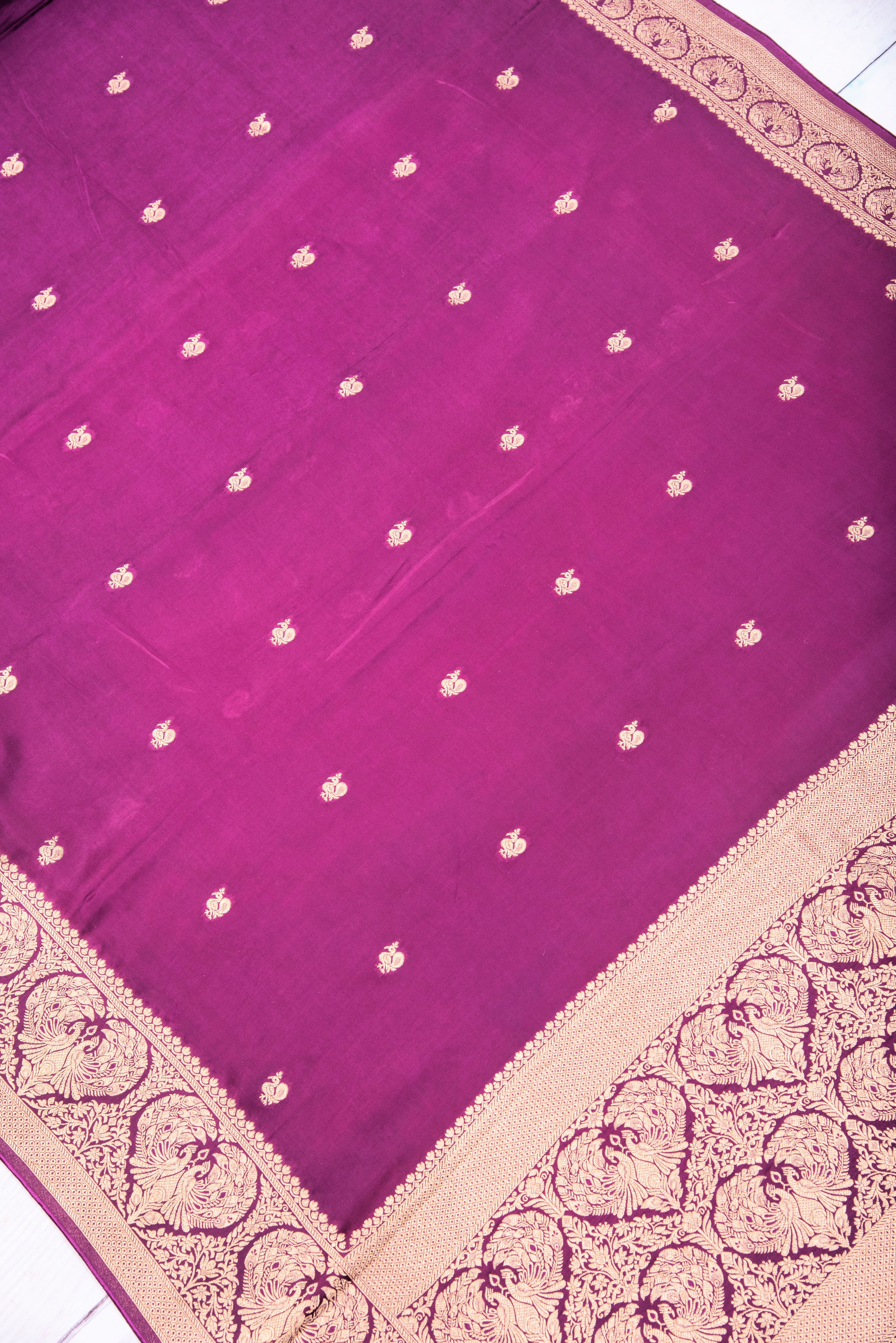 Mashru Silk with weaving - wine