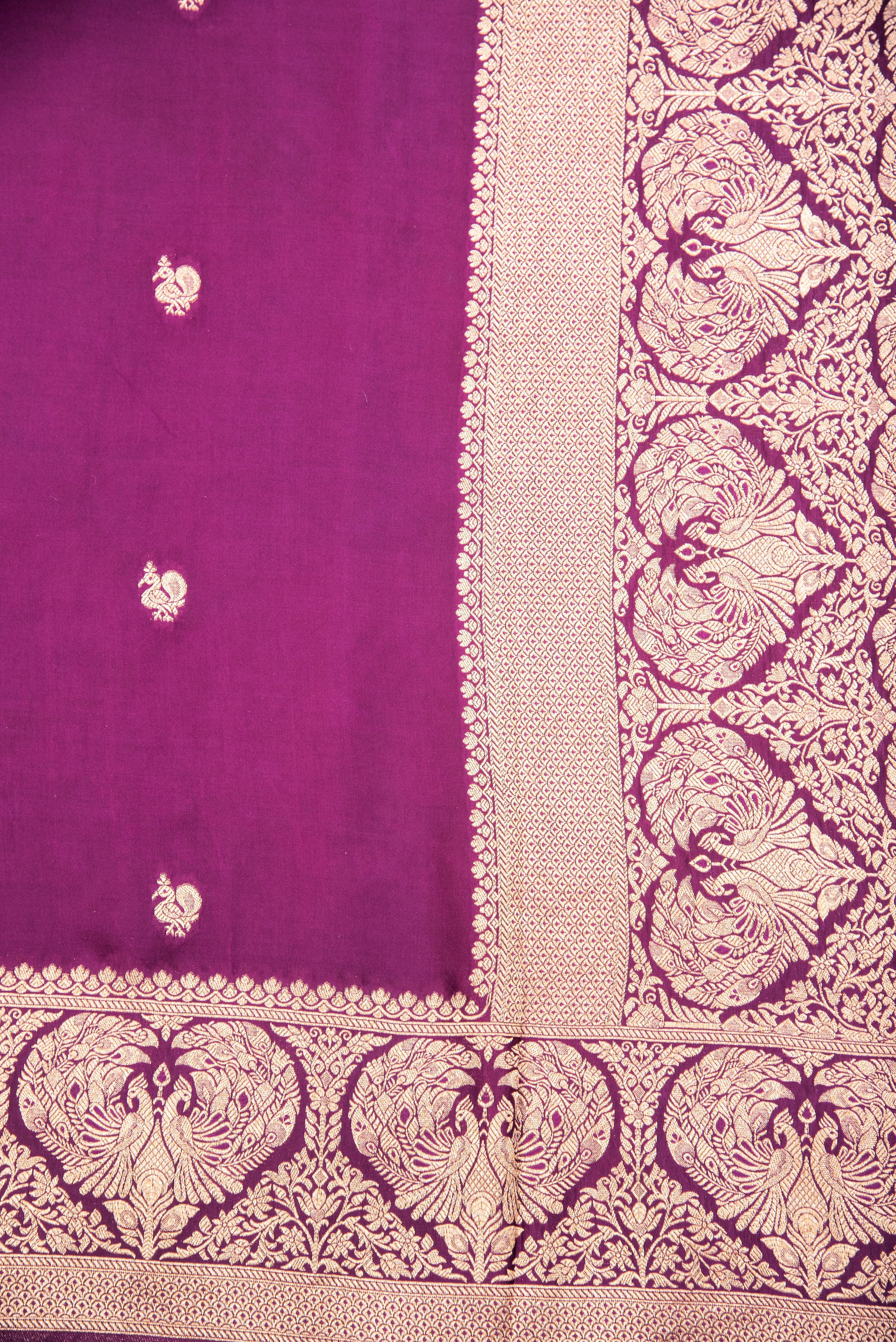 Mashru Silk with weaving - wine