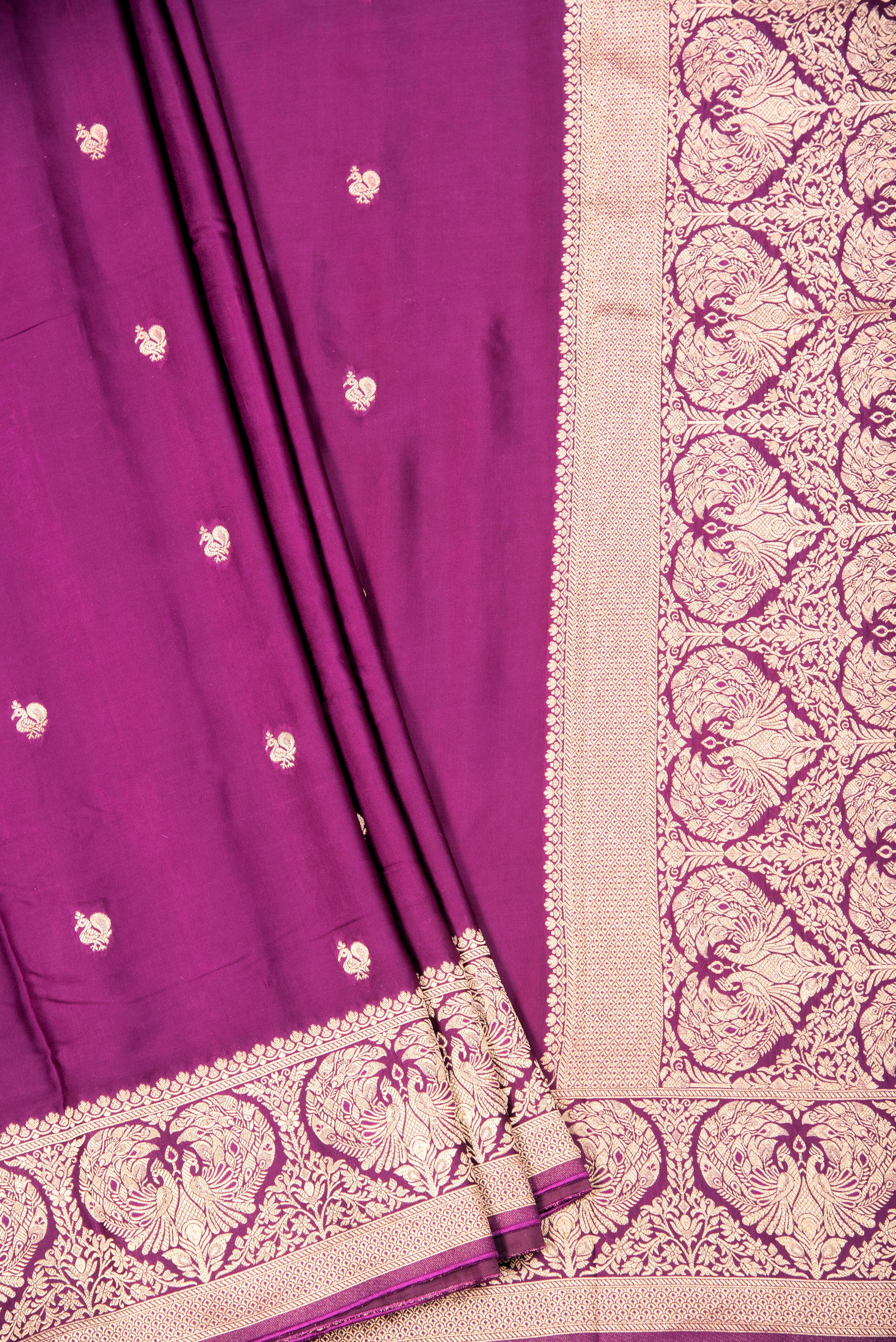 Mashru Silk with weaving - wine