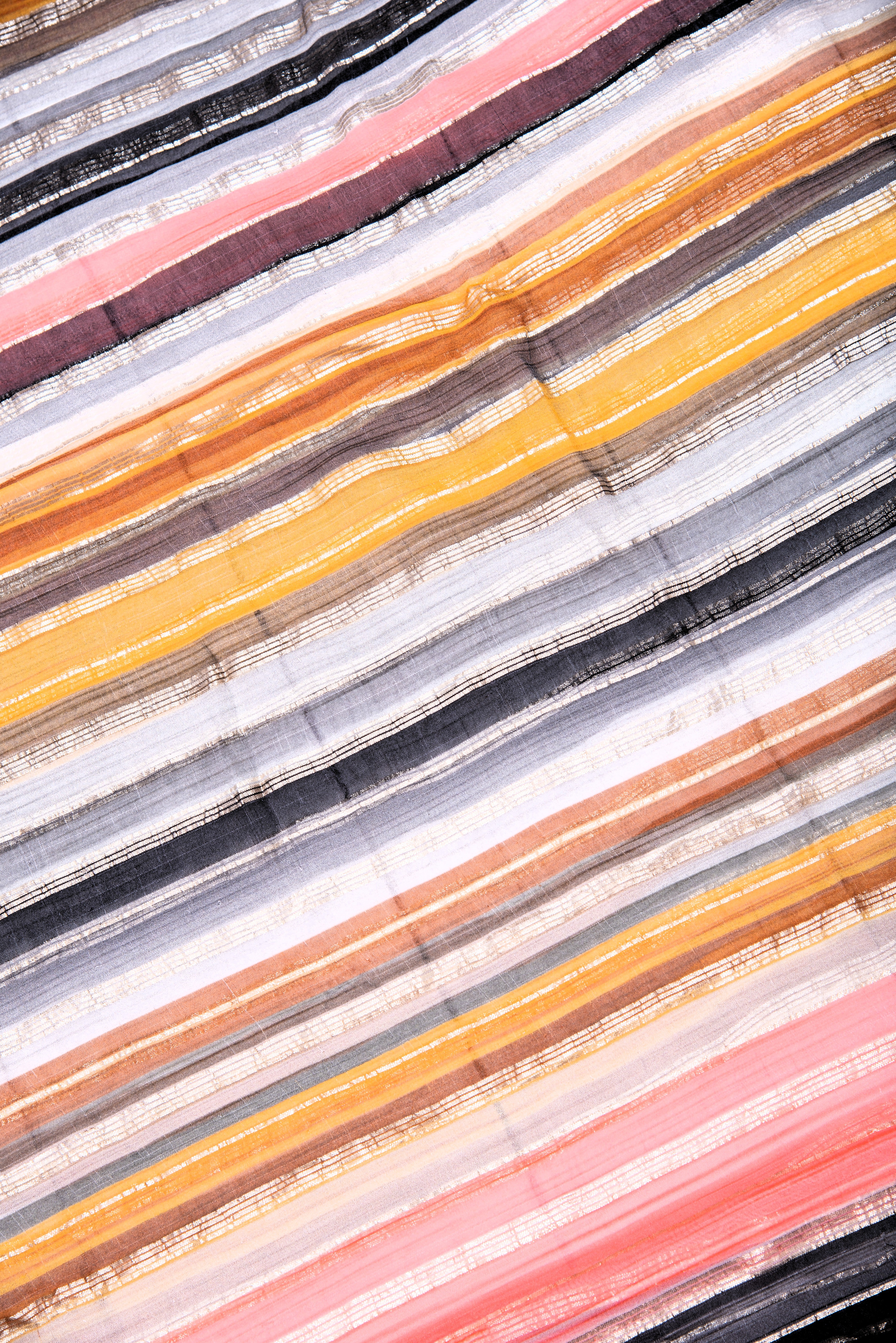 Georgette with stripes - mustard