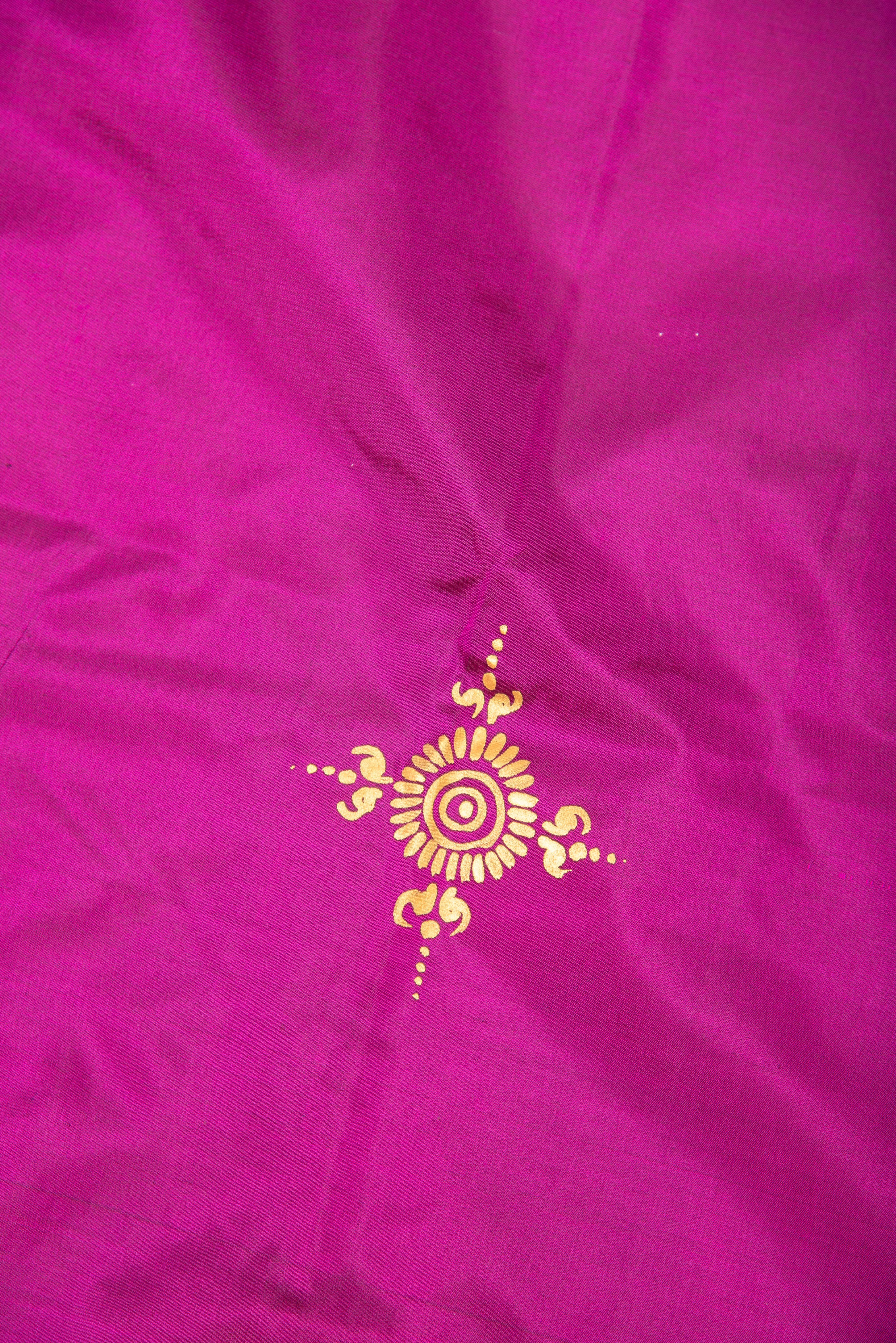 Pattachitra hand painted saree on pure silk - Sita Haran Theme