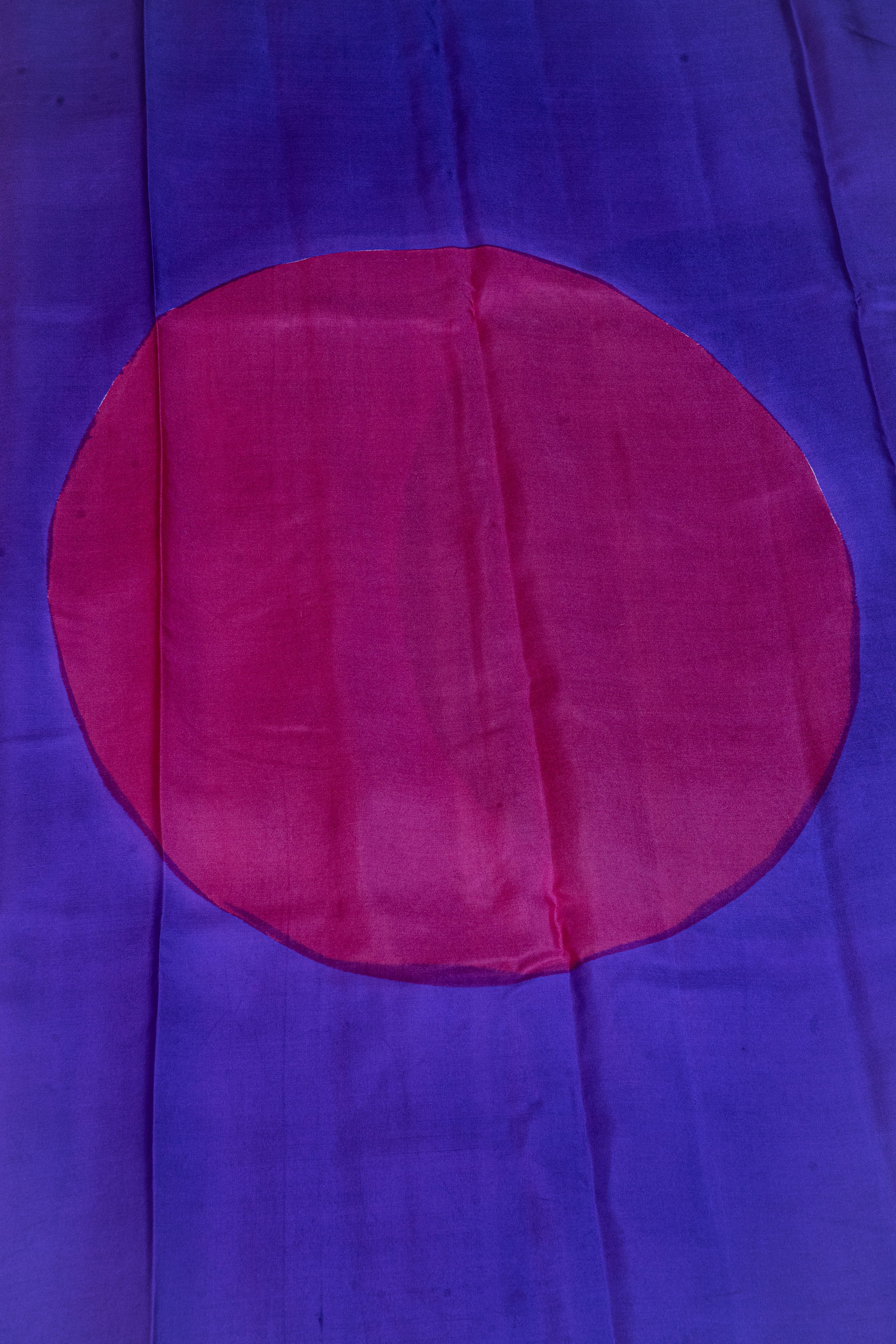 Banarasi Mashru Silk Circle Dye Saree - purple