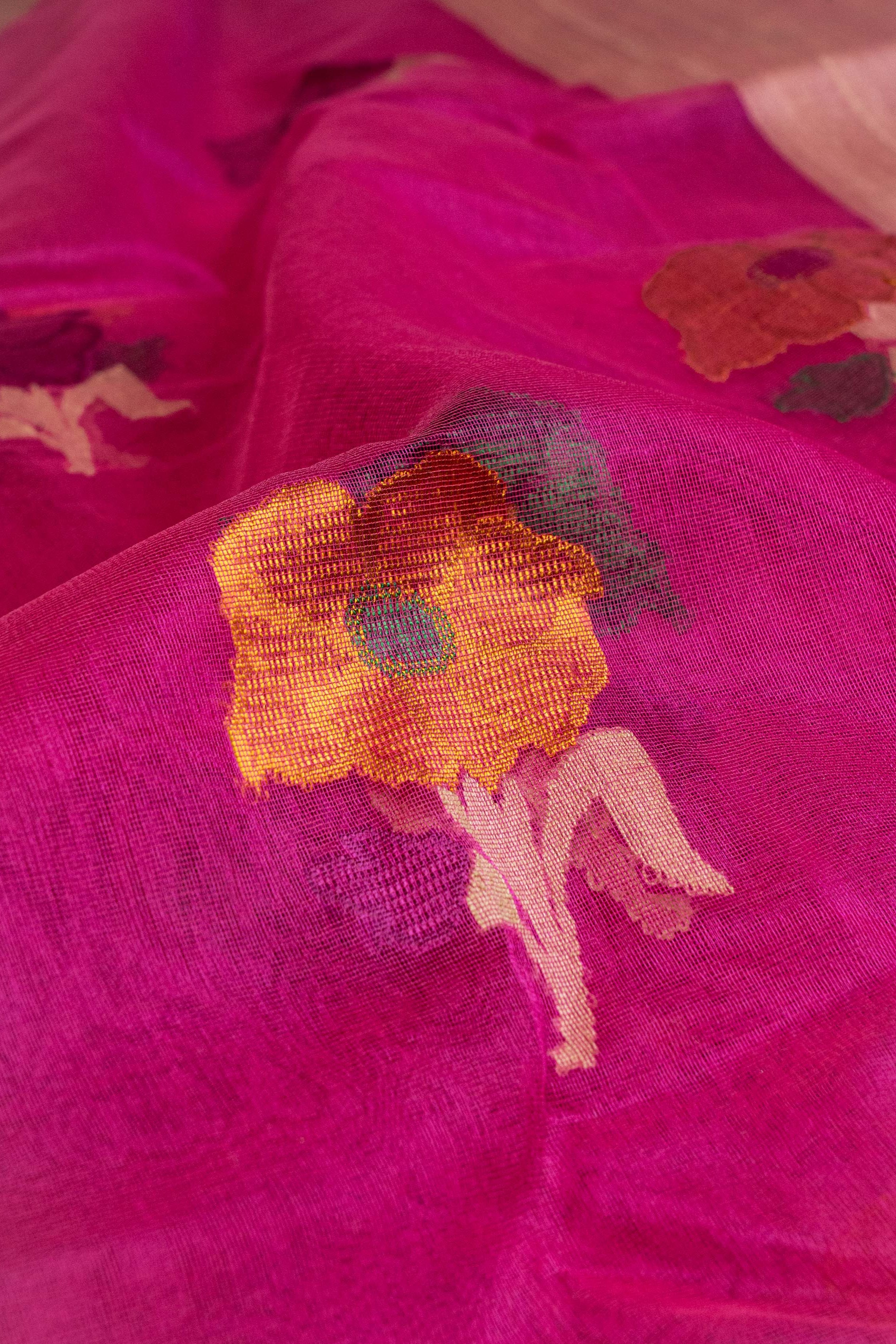 Banarasi Net Tilfi Butta Saree - pink