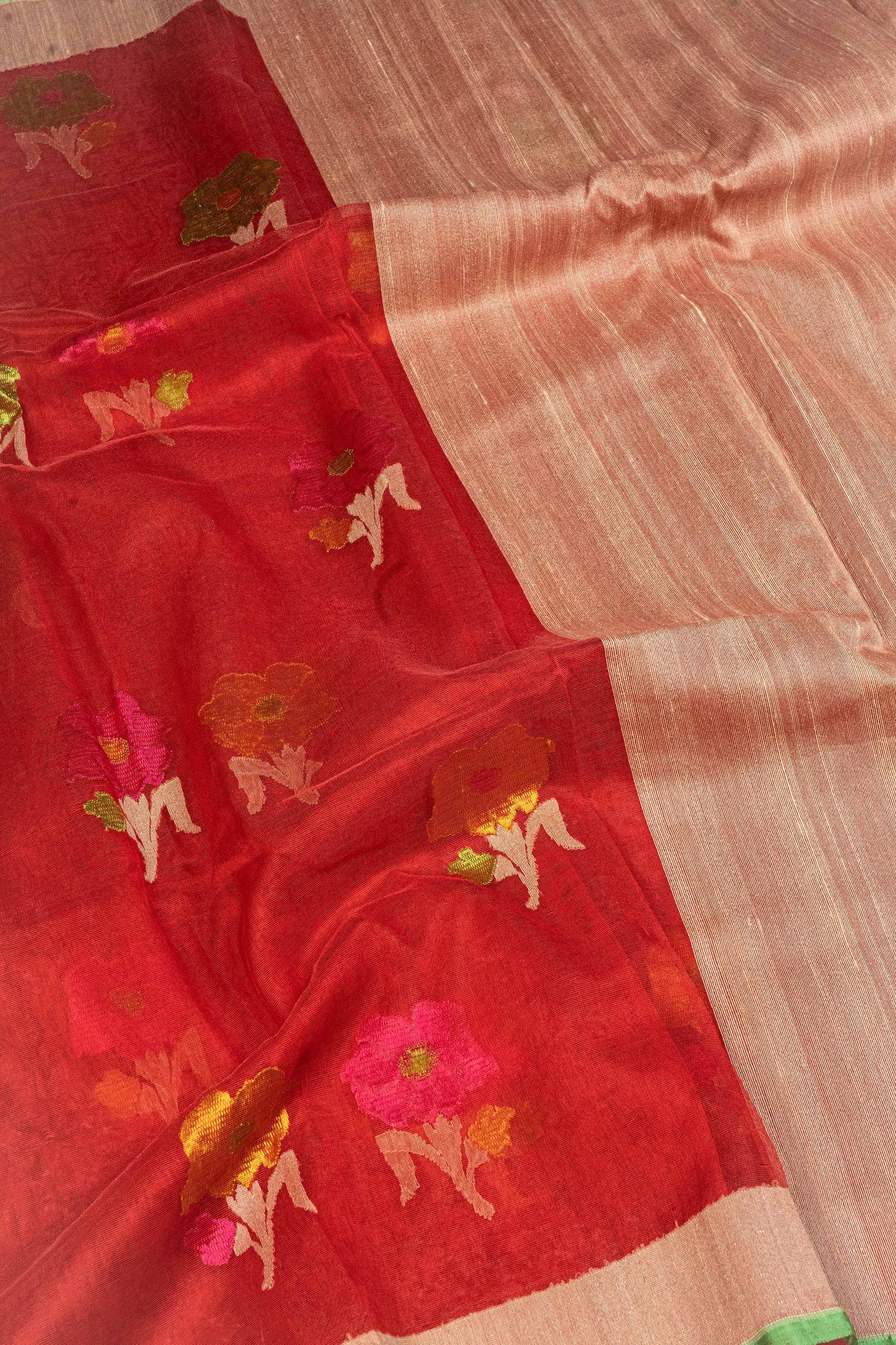 Banarasi Net Tilfi Butta Saree - red