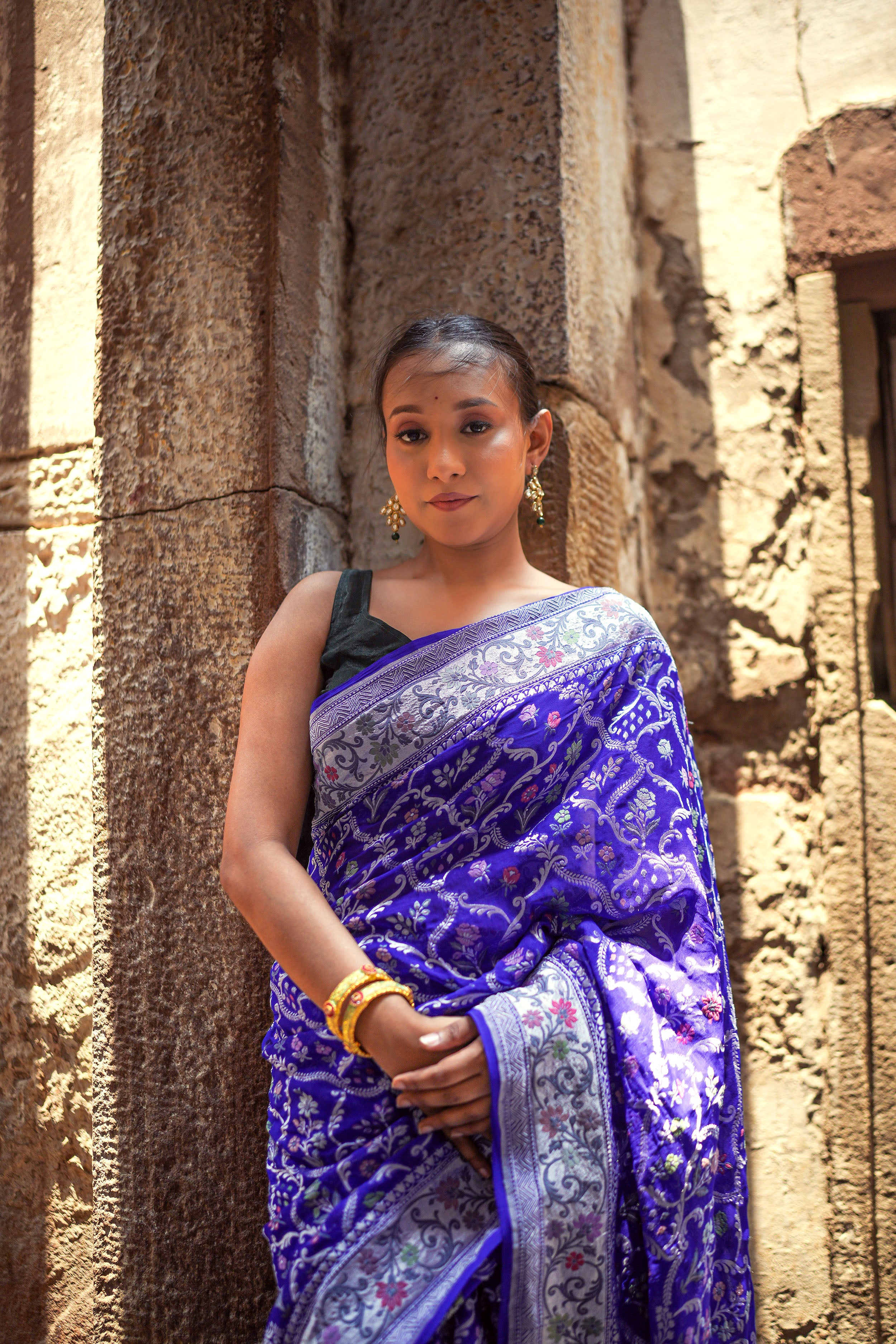 Khaddi Georgette Tilfi Meenakari Saree