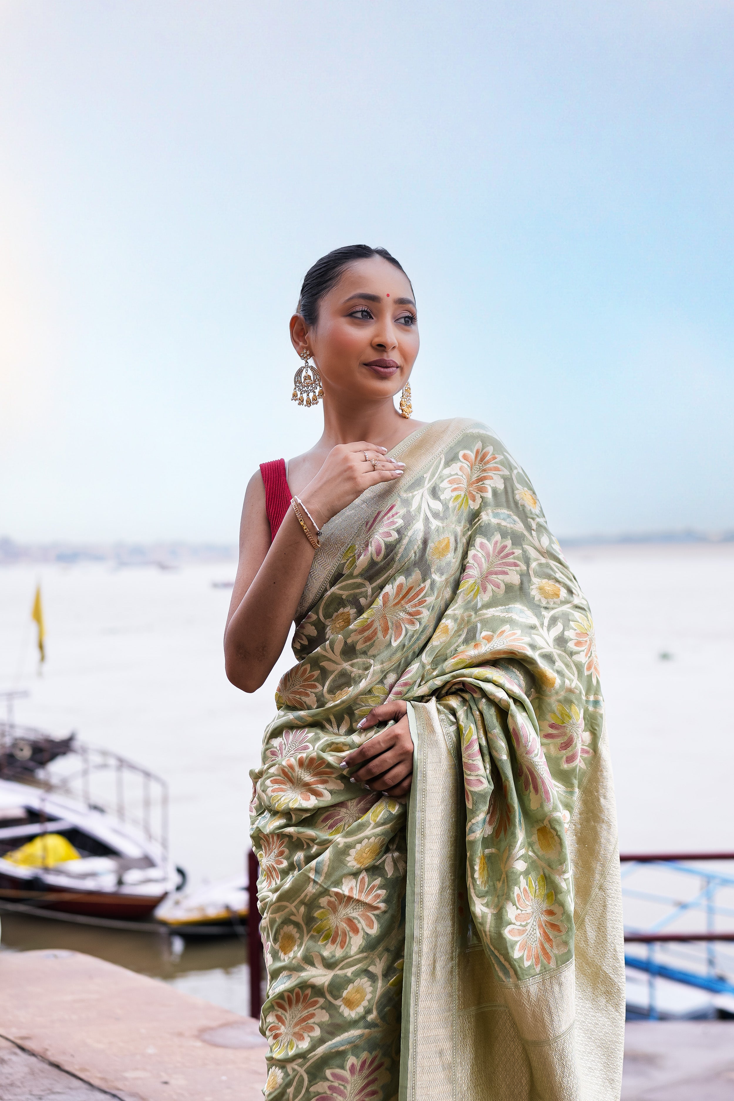 Khaddi Georgette Meenakari Saree