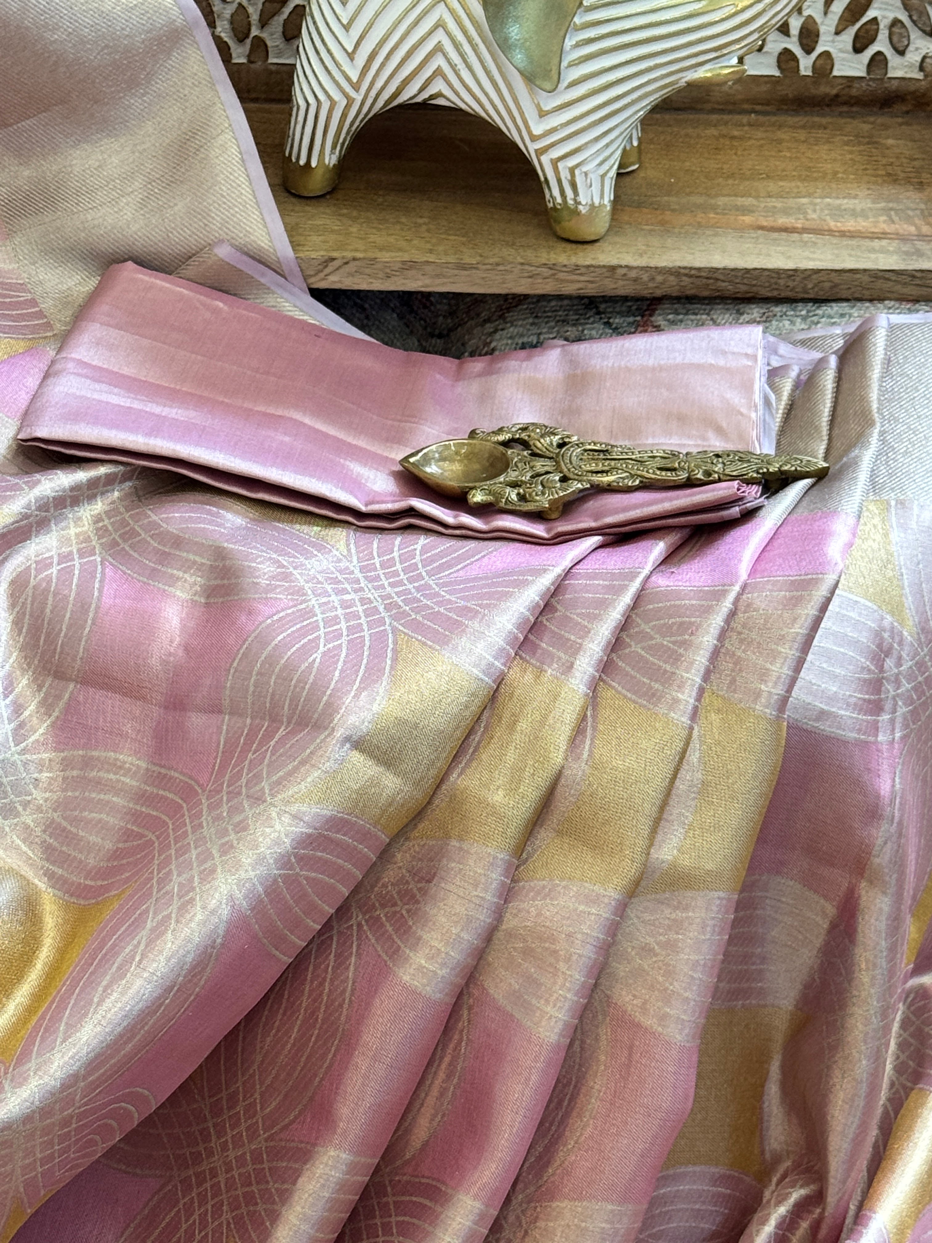Kanjeevaram Tissue Pure Handloom Silk Saree