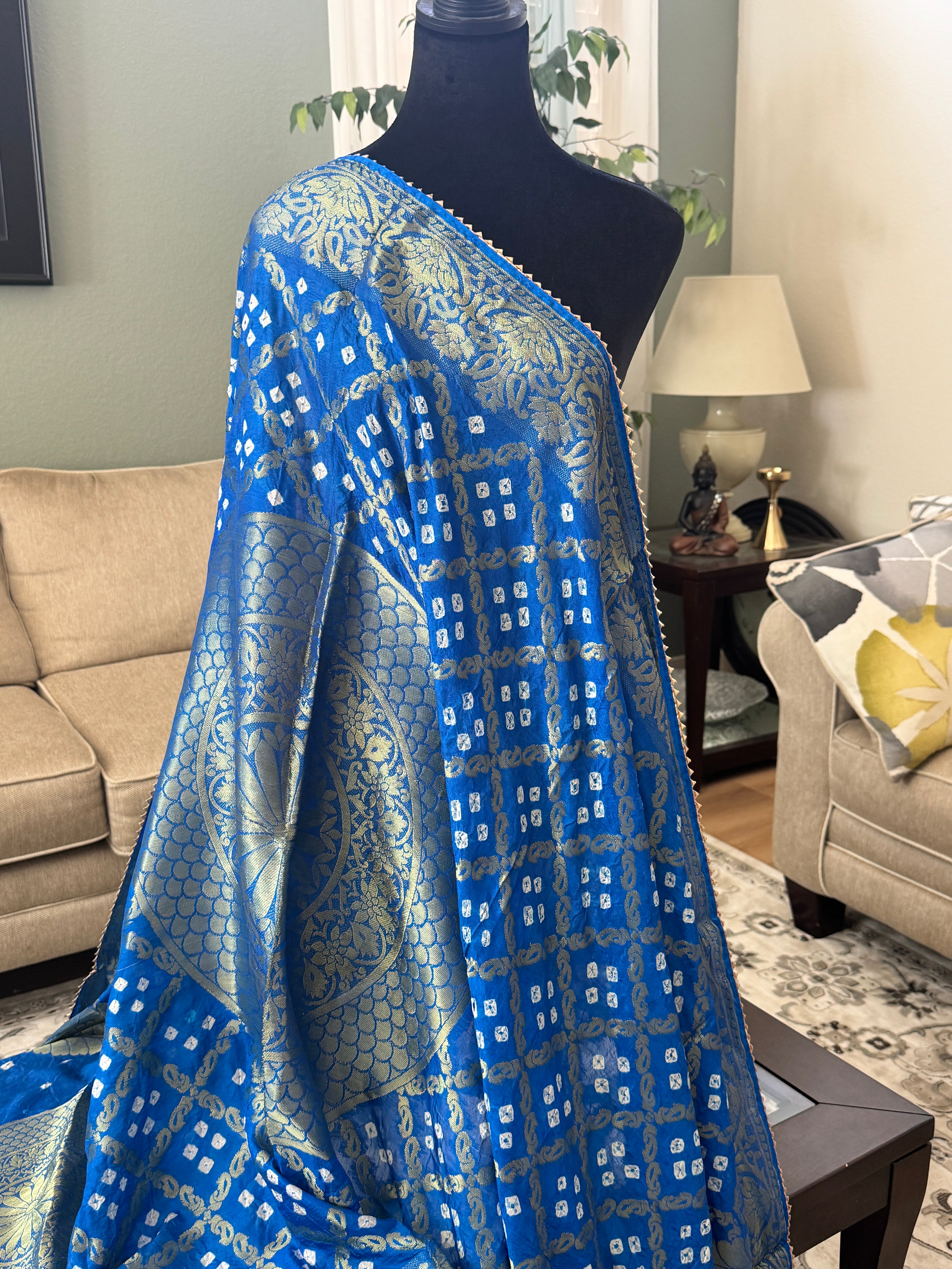 Silk Gharchola dupatta - blue