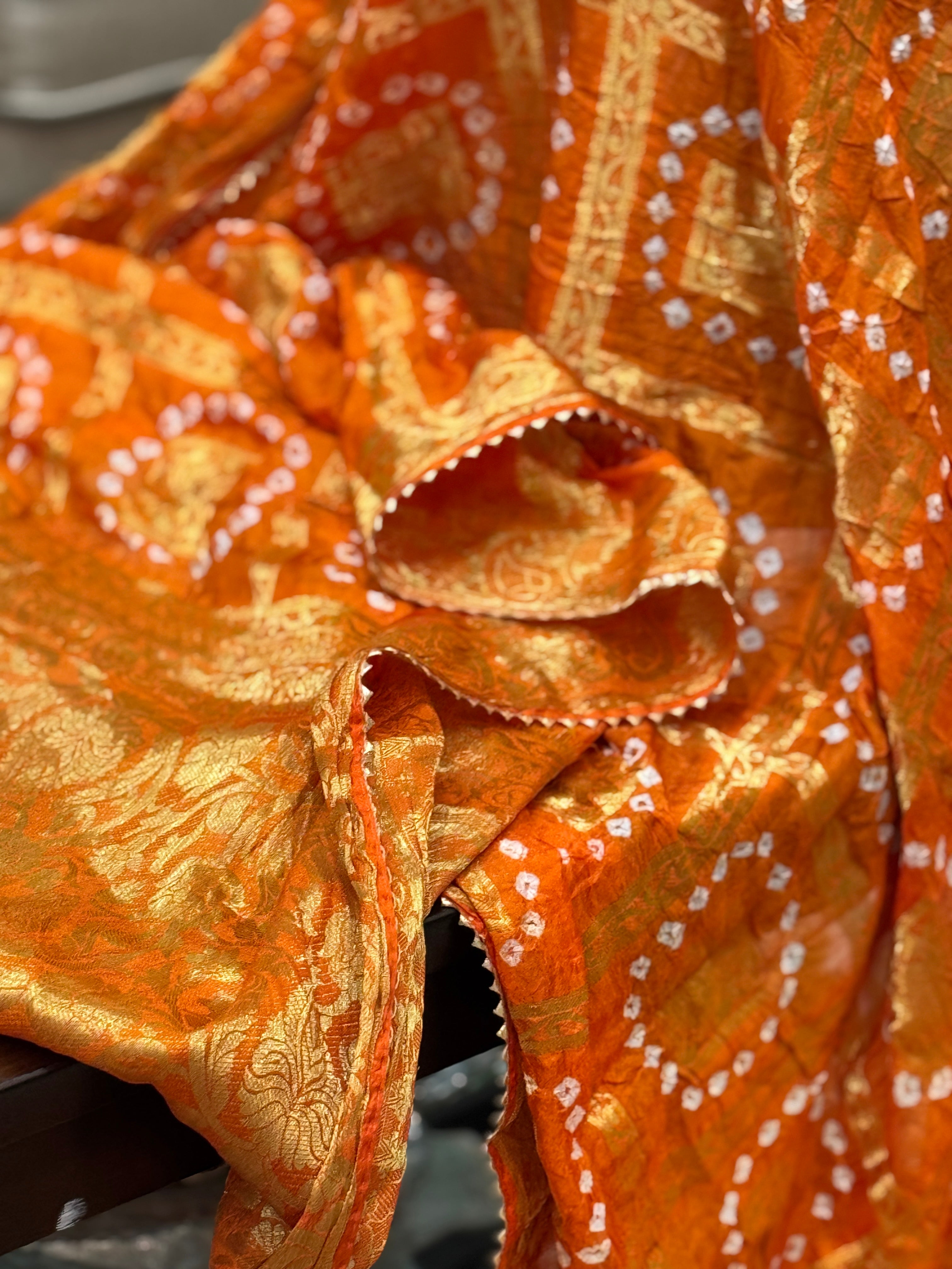 Silk Gharchola dupatta - orange