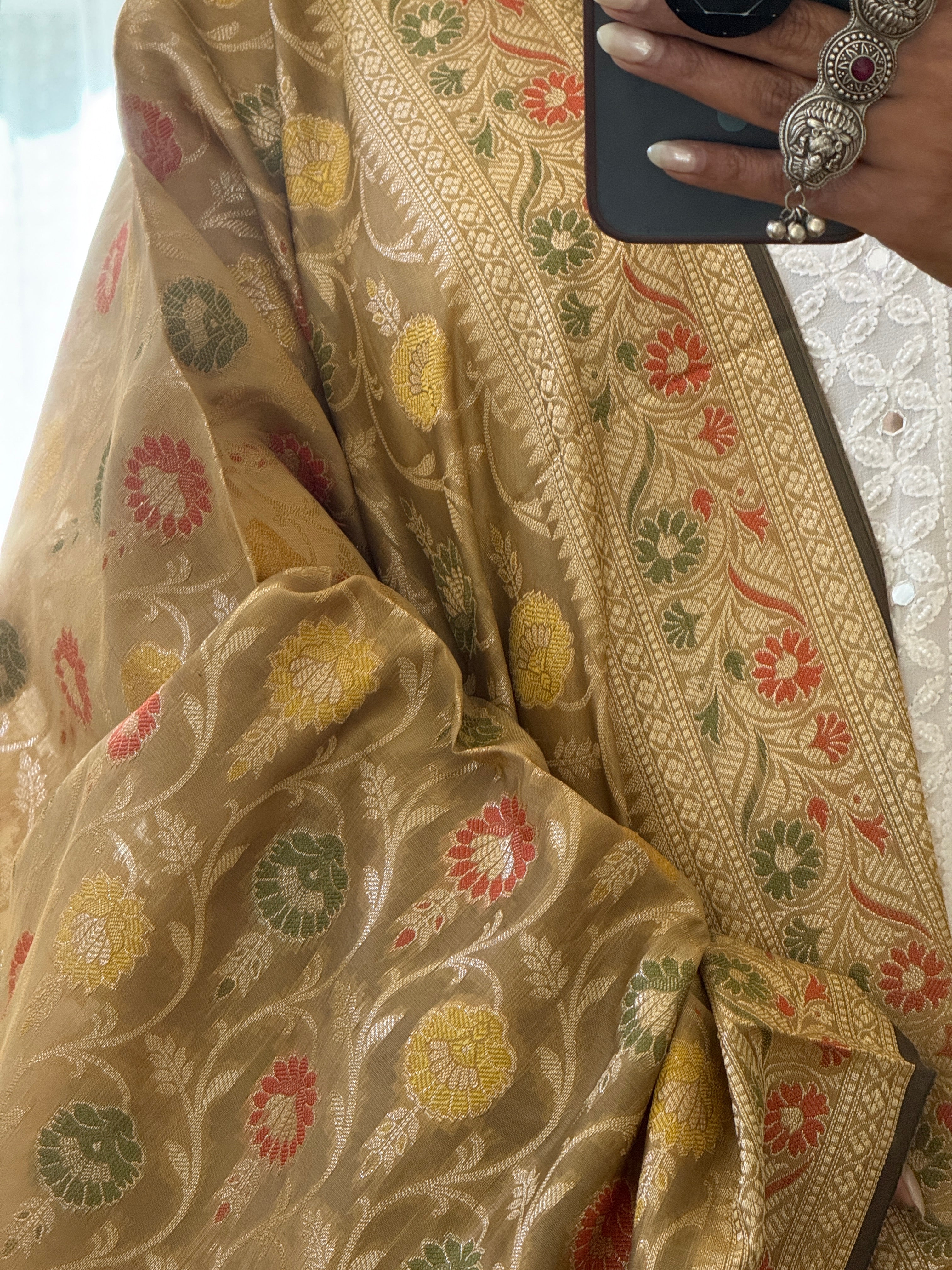 Banarasi Jama Work dupatta - beige