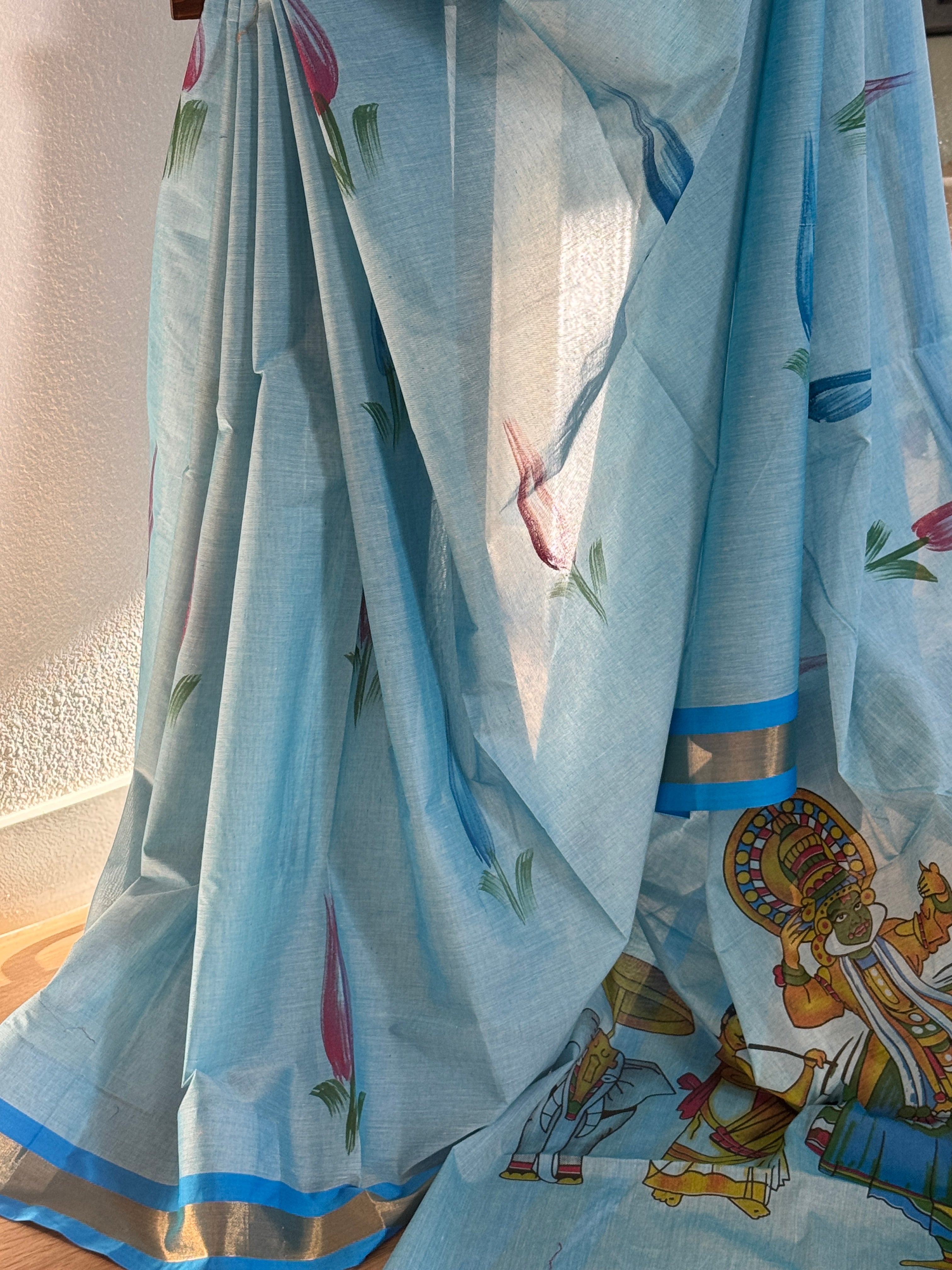 Kerala Cotton Handpainted Saree