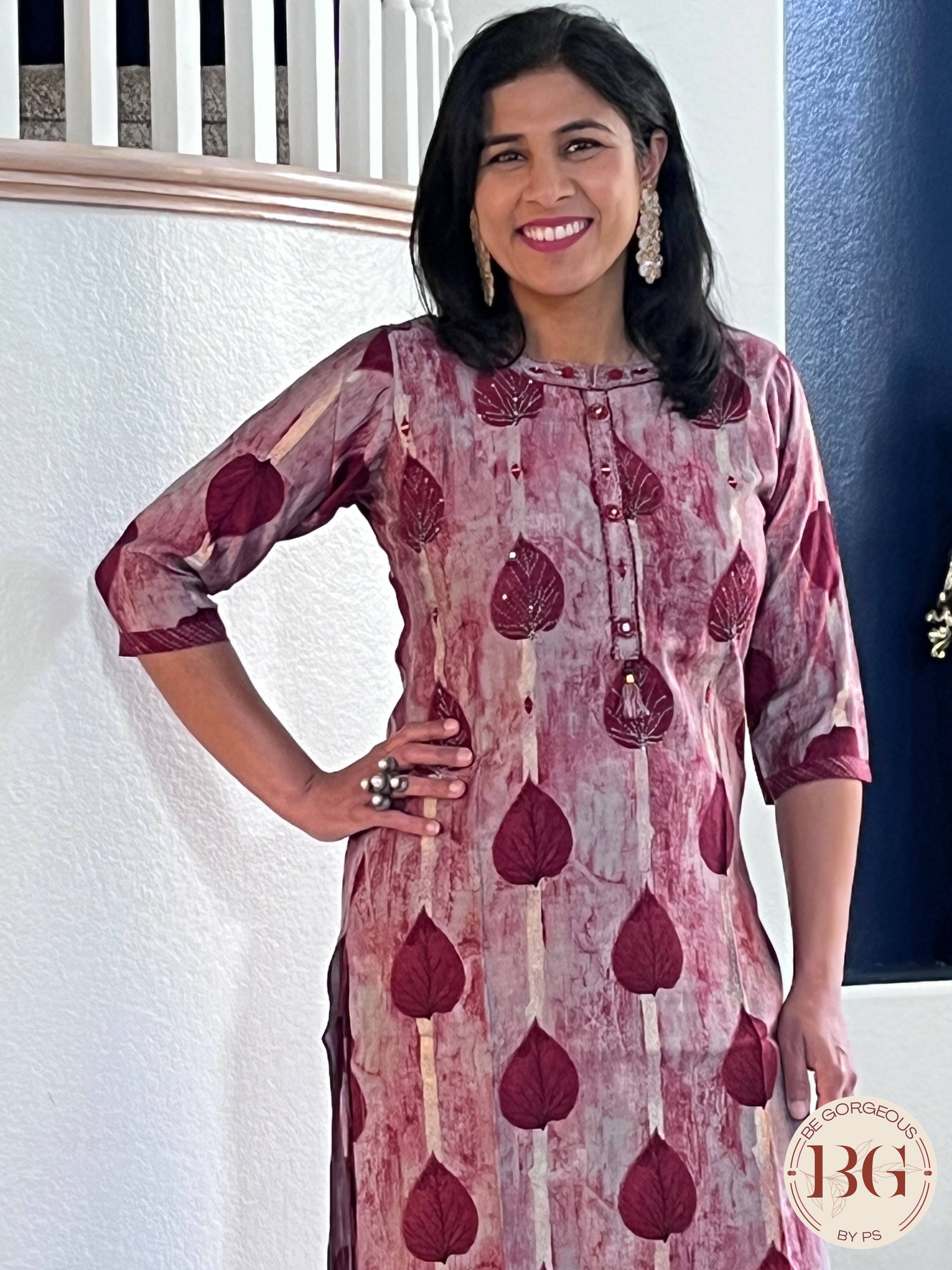 Rayon Palazzo set in gorgeous wine color