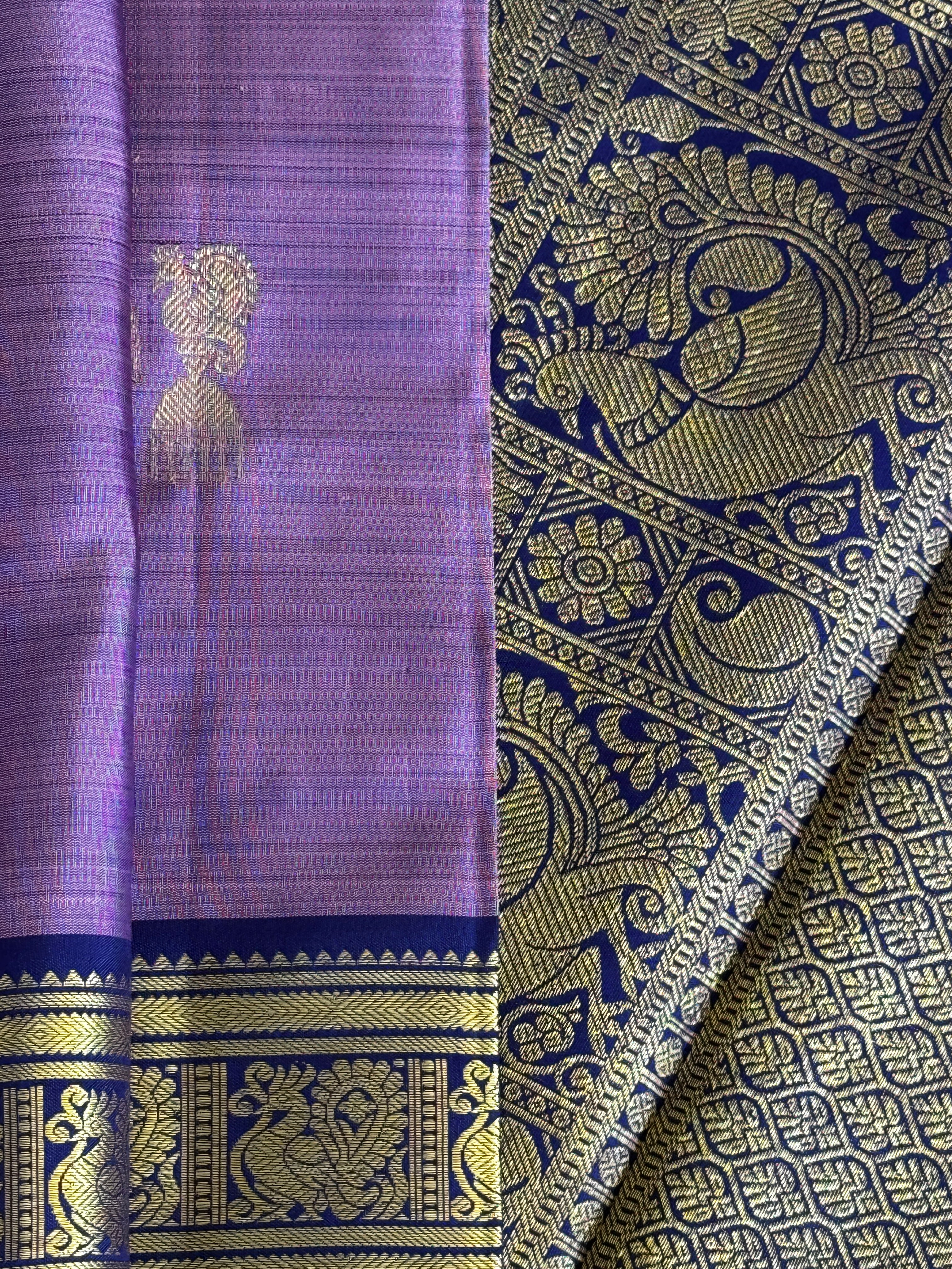 Kanjeevaram Pure silk handloom saree - lavendar