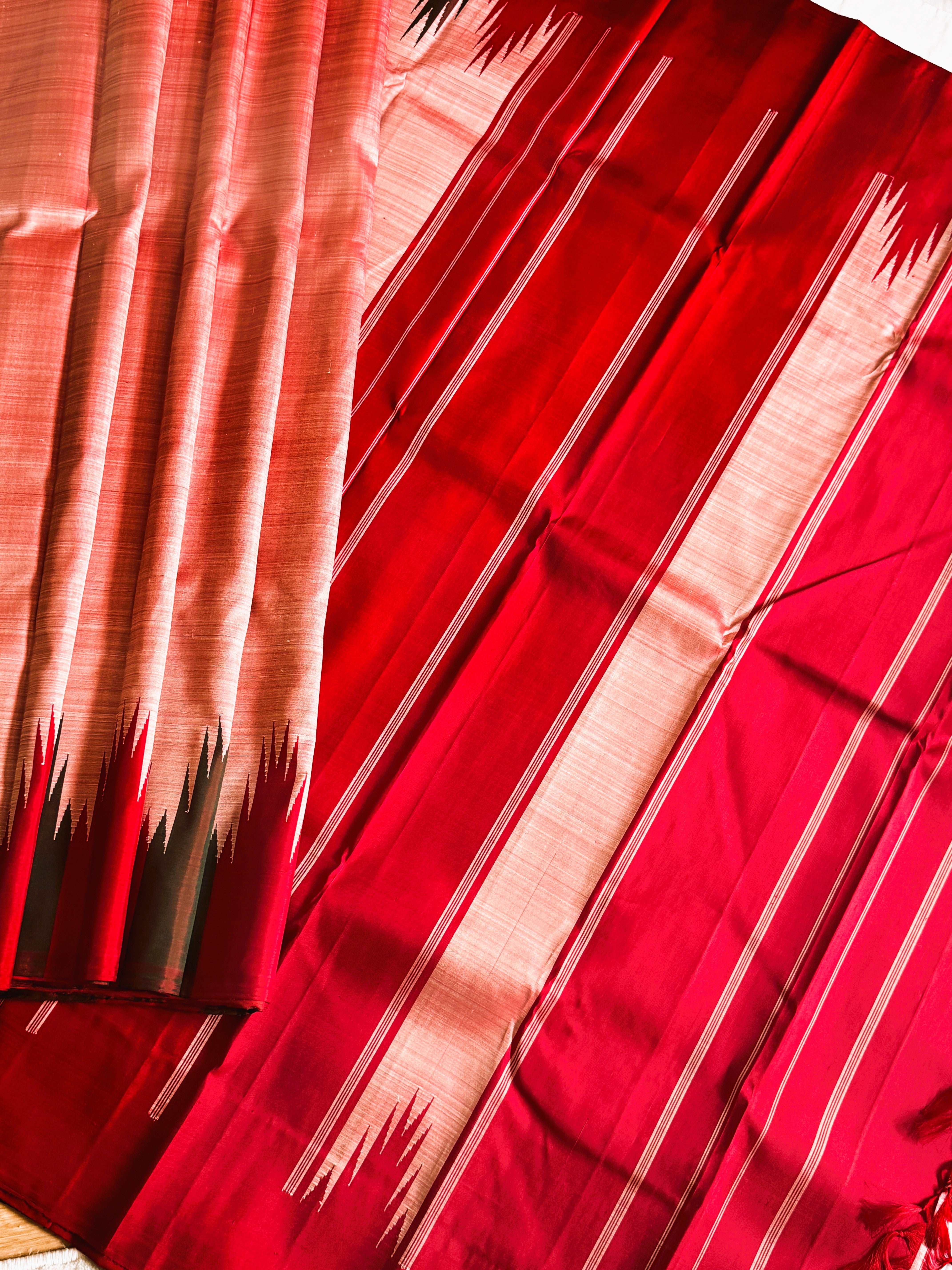 Kanjeevaram Pure silk handloom saree - peach