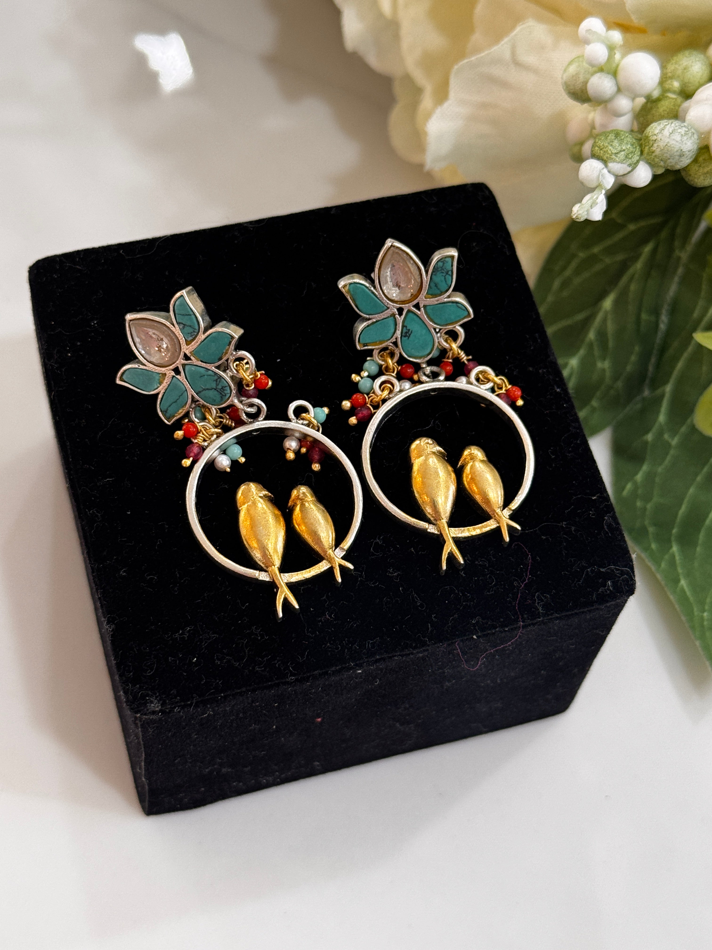 92.5 Silver Dual Tone Fusion Earrings