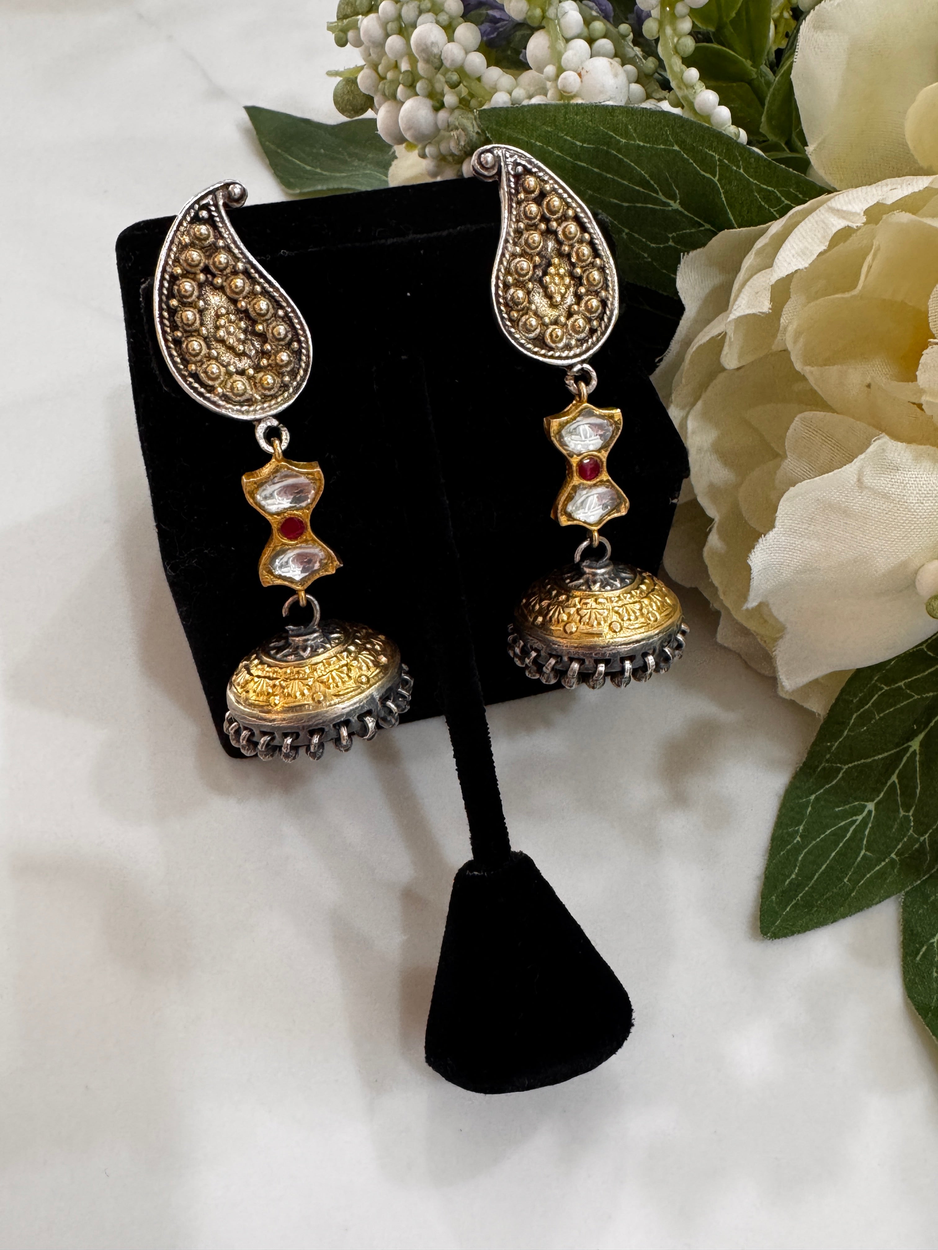 92.5 Silver Dual Tone Fusion Earrings