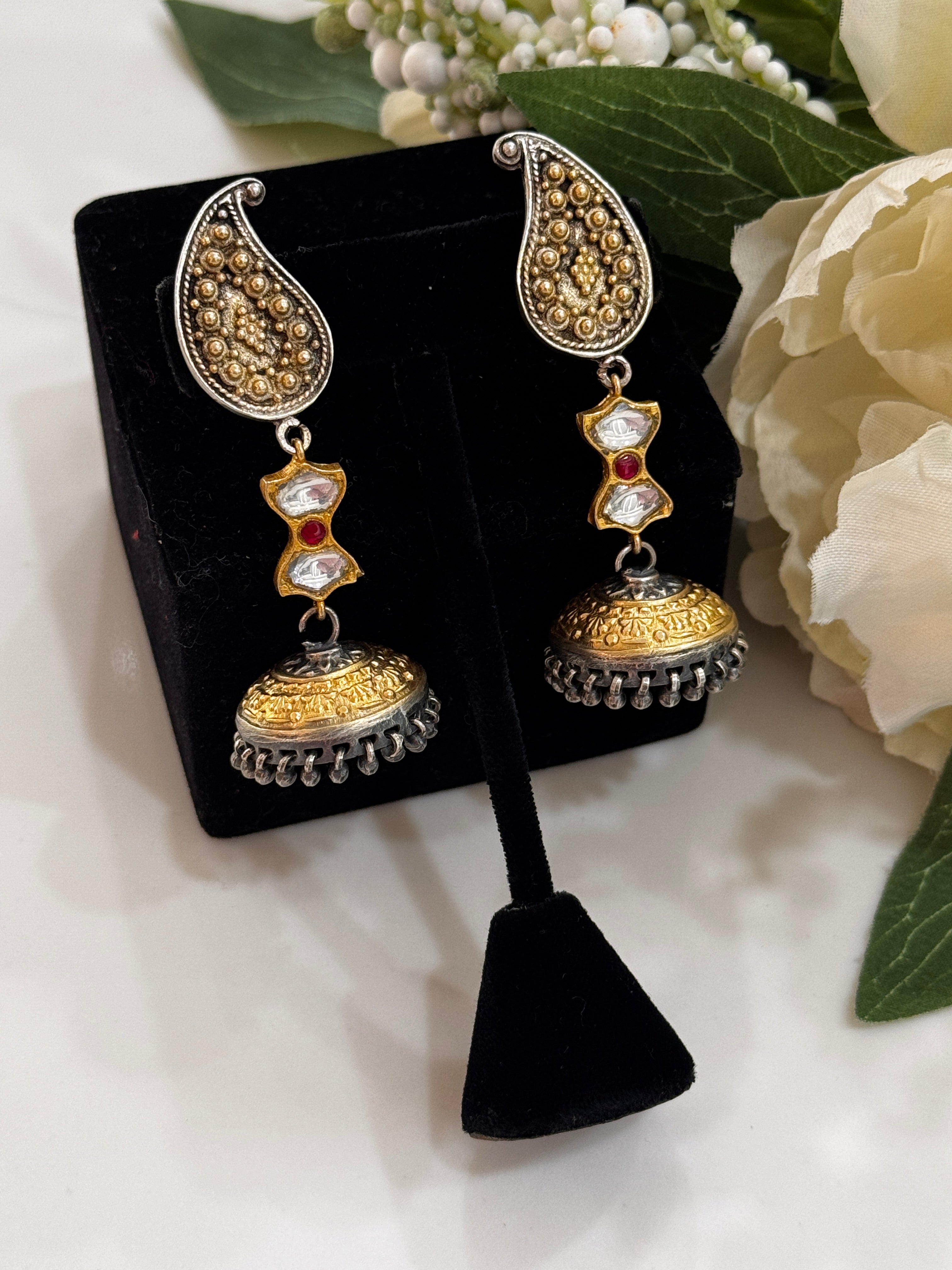 92.5 Silver Dual Tone Fusion Earrings