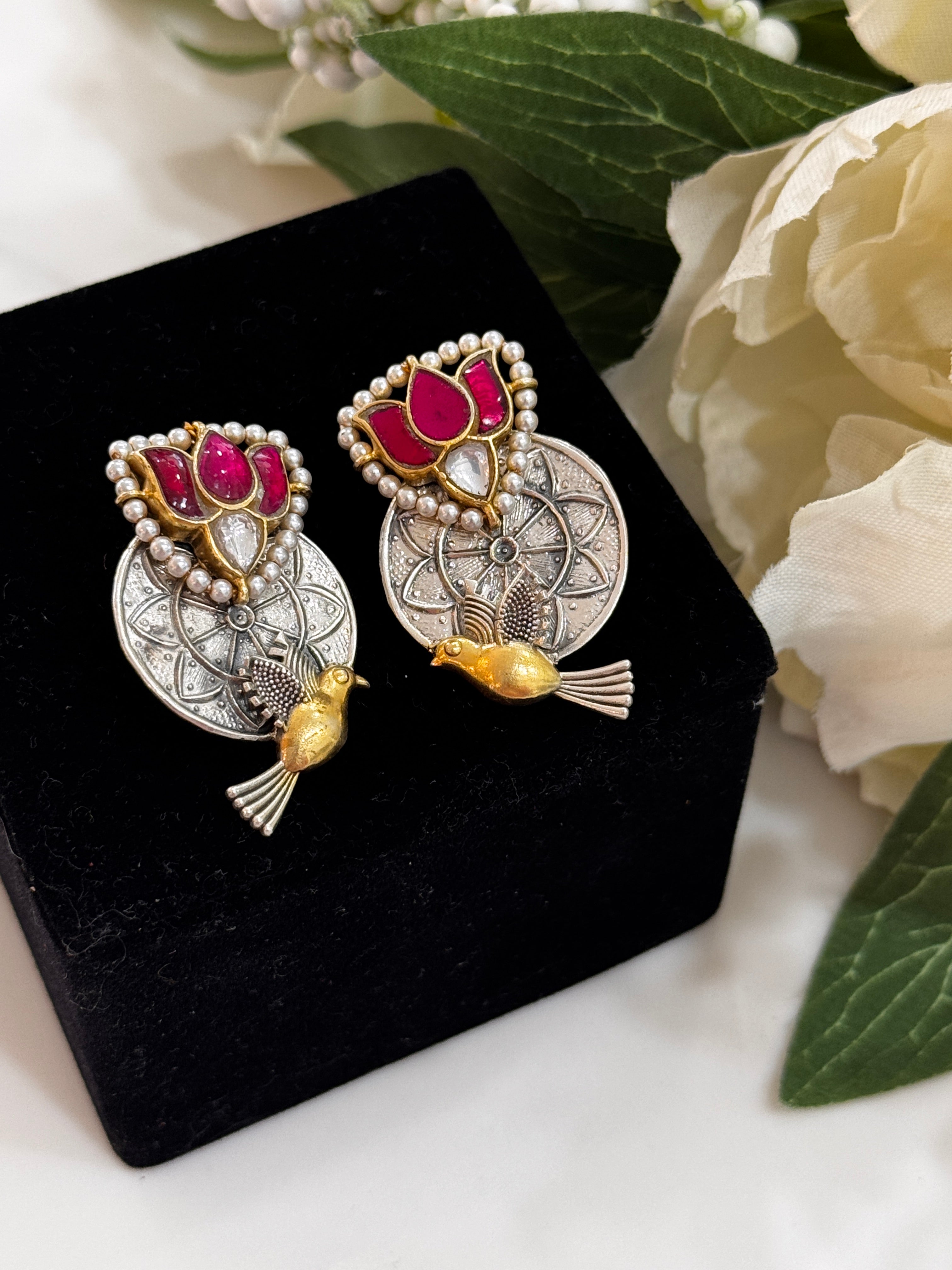 92.5 Silver Dual Tone Fusion Earrings