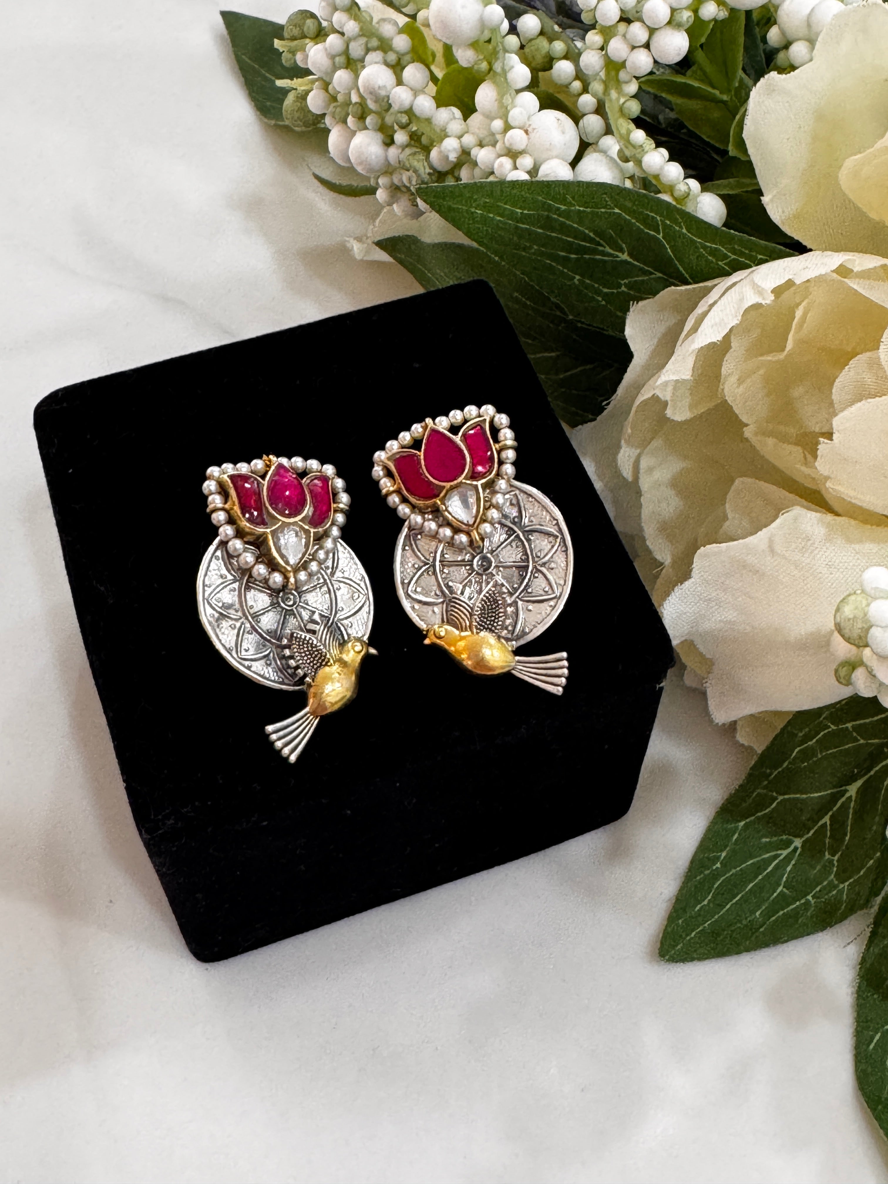 92.5 Silver Dual Tone Fusion Earrings