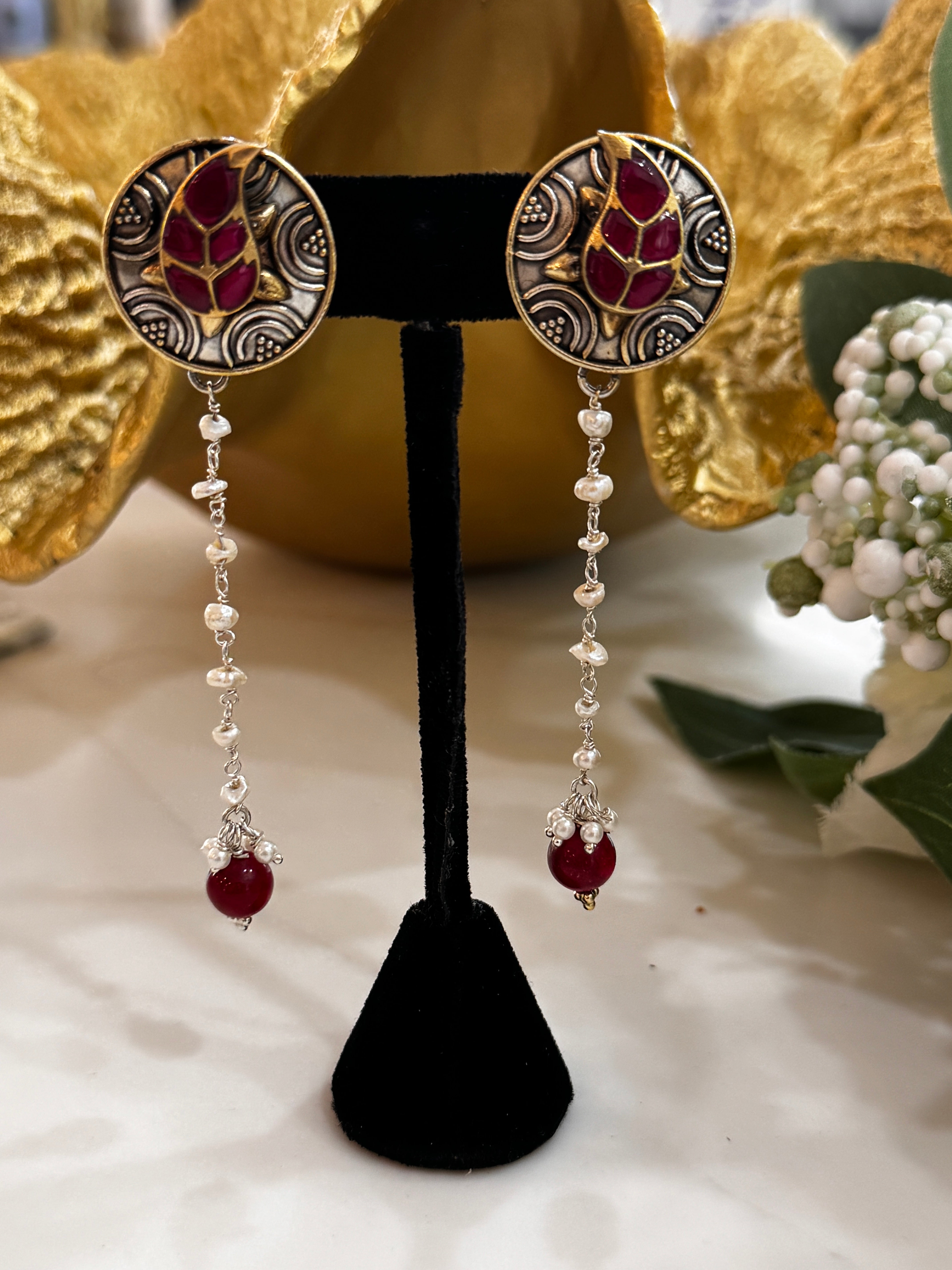 92.5 Silver Dual Tone Fusion Earrings