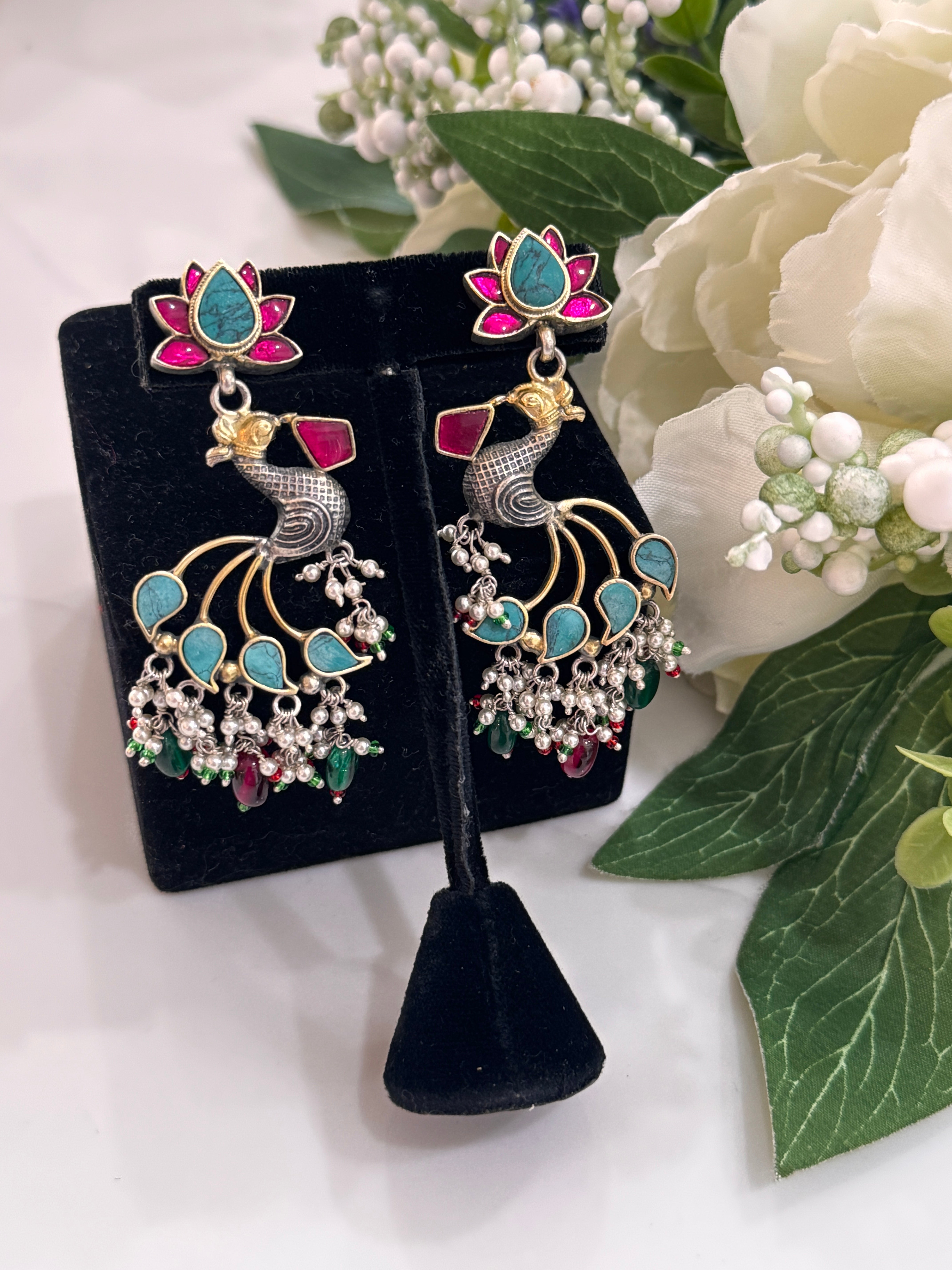 92.5 Silver Dual Tone Fusion Earrings