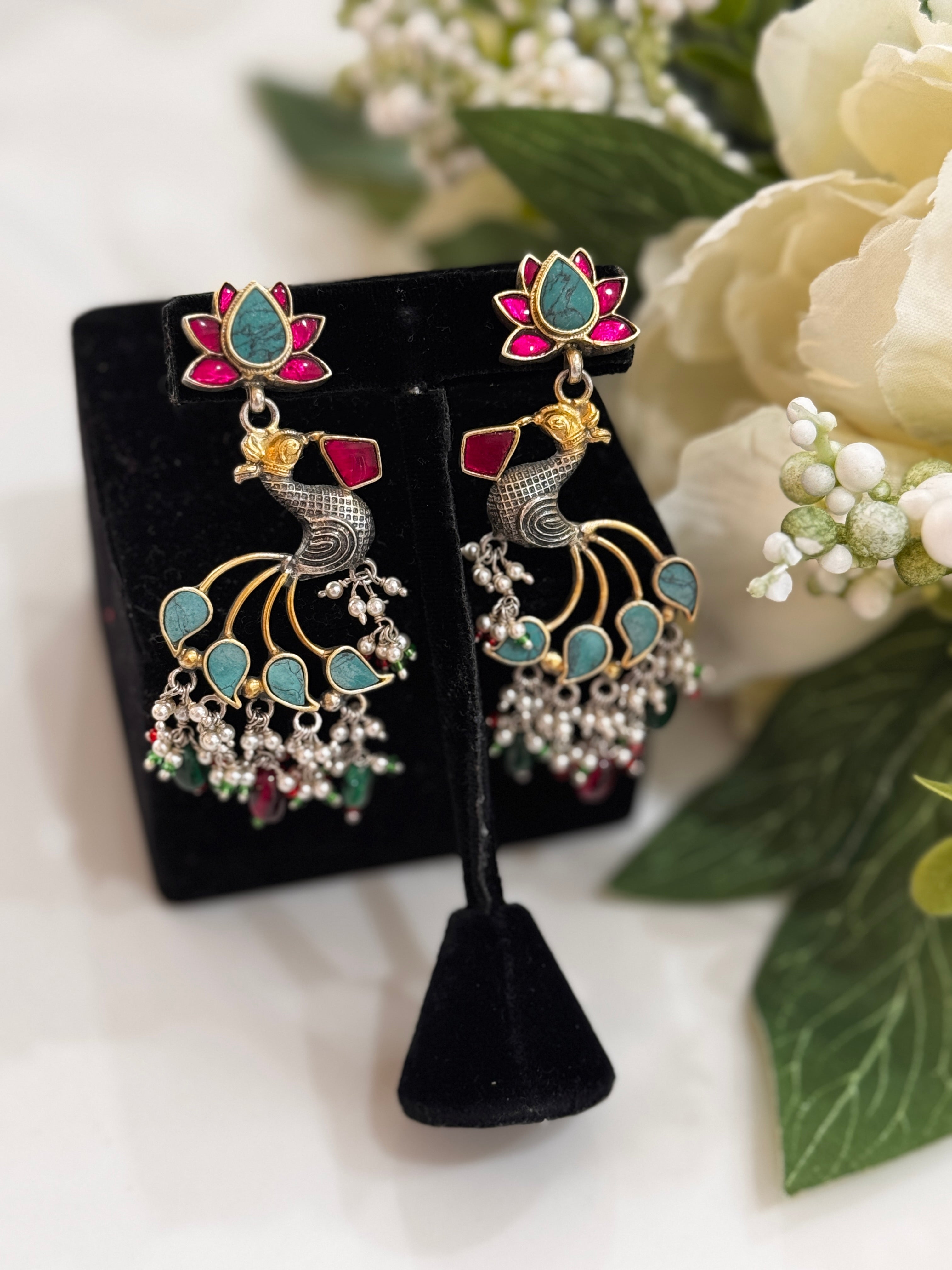 92.5 Silver Dual Tone Fusion Earrings