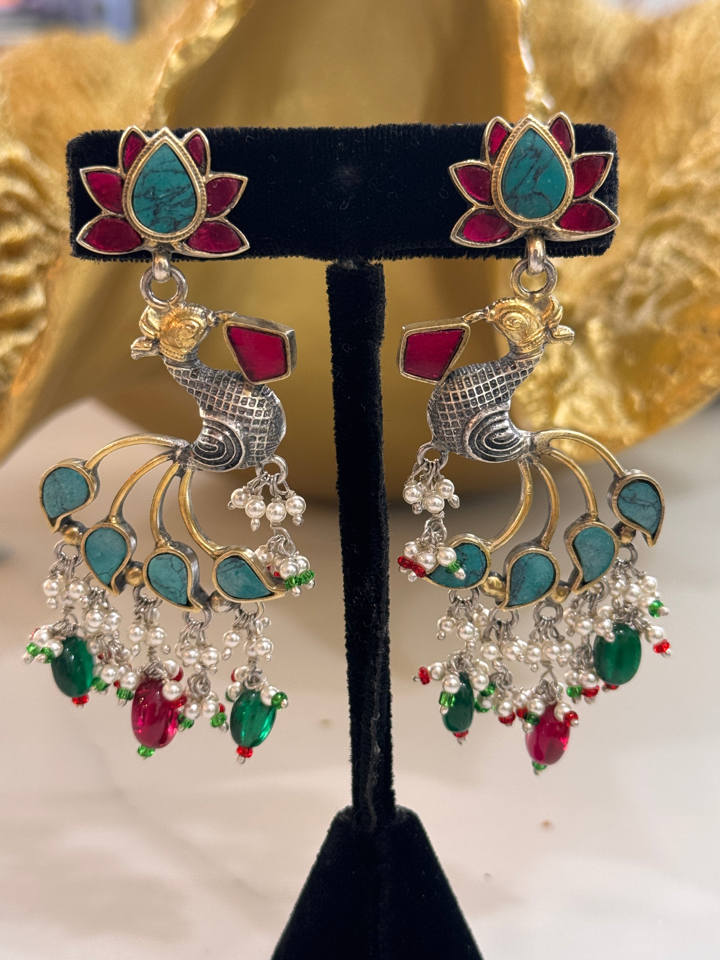 92.5 Silver Dual Tone Fusion Earrings