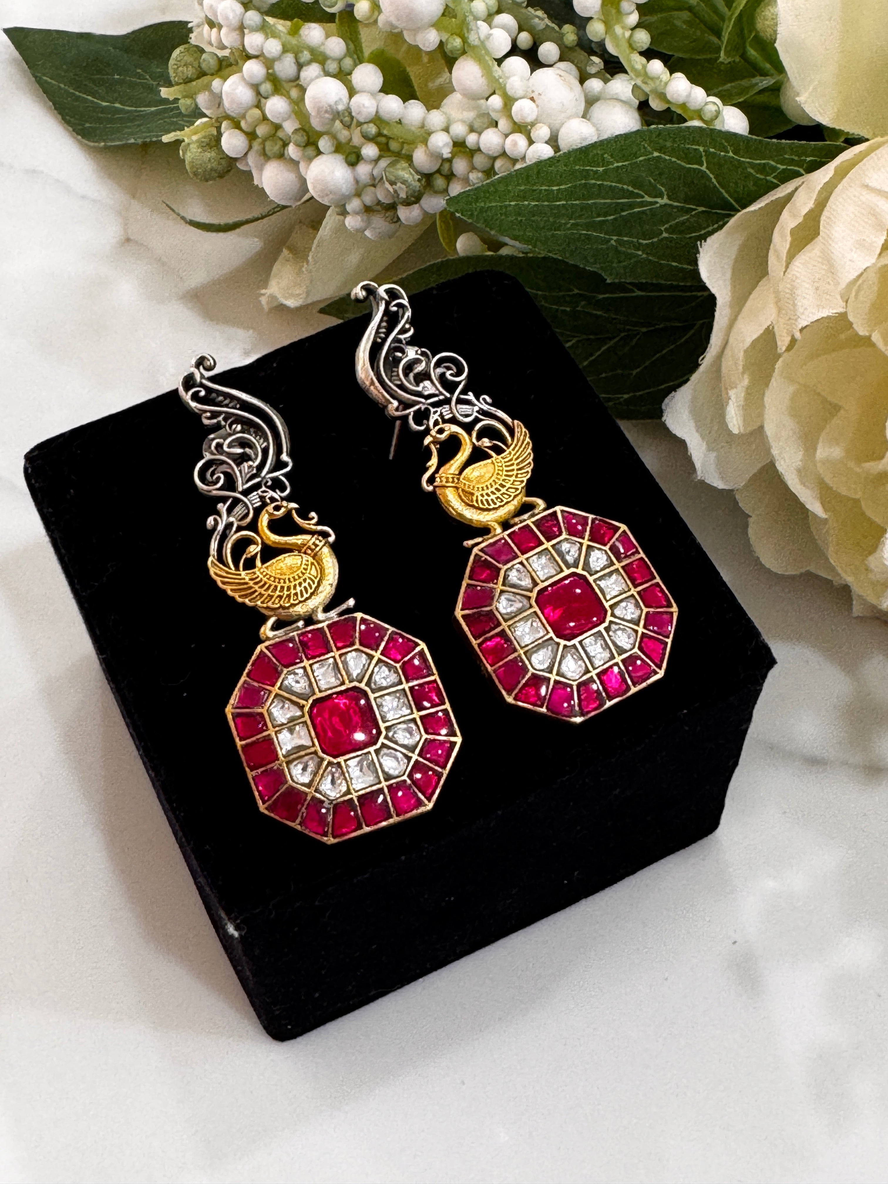 92.5 Silver Dual Tone Fusion Earrings