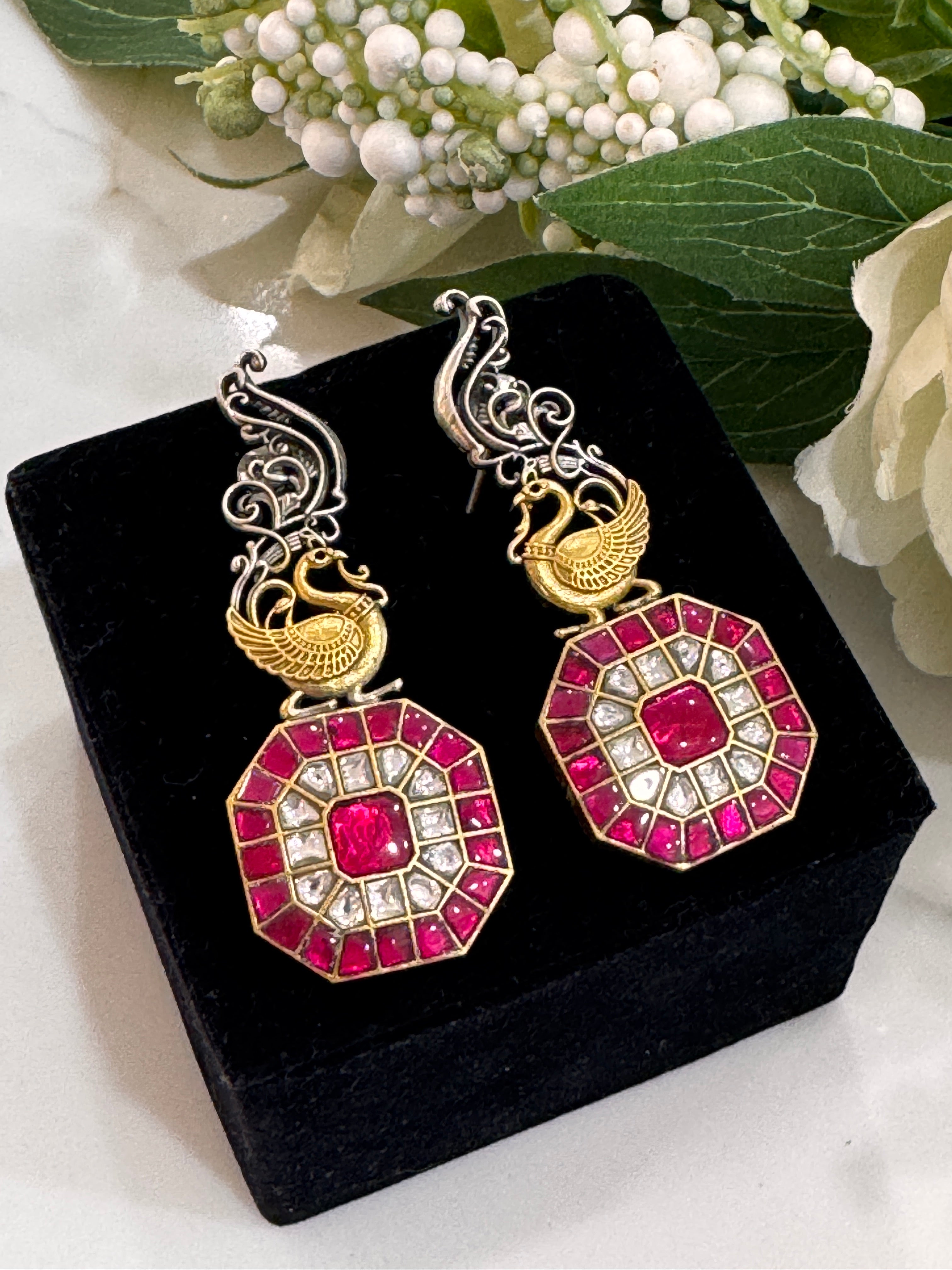 92.5 Silver Dual Tone Fusion Earrings