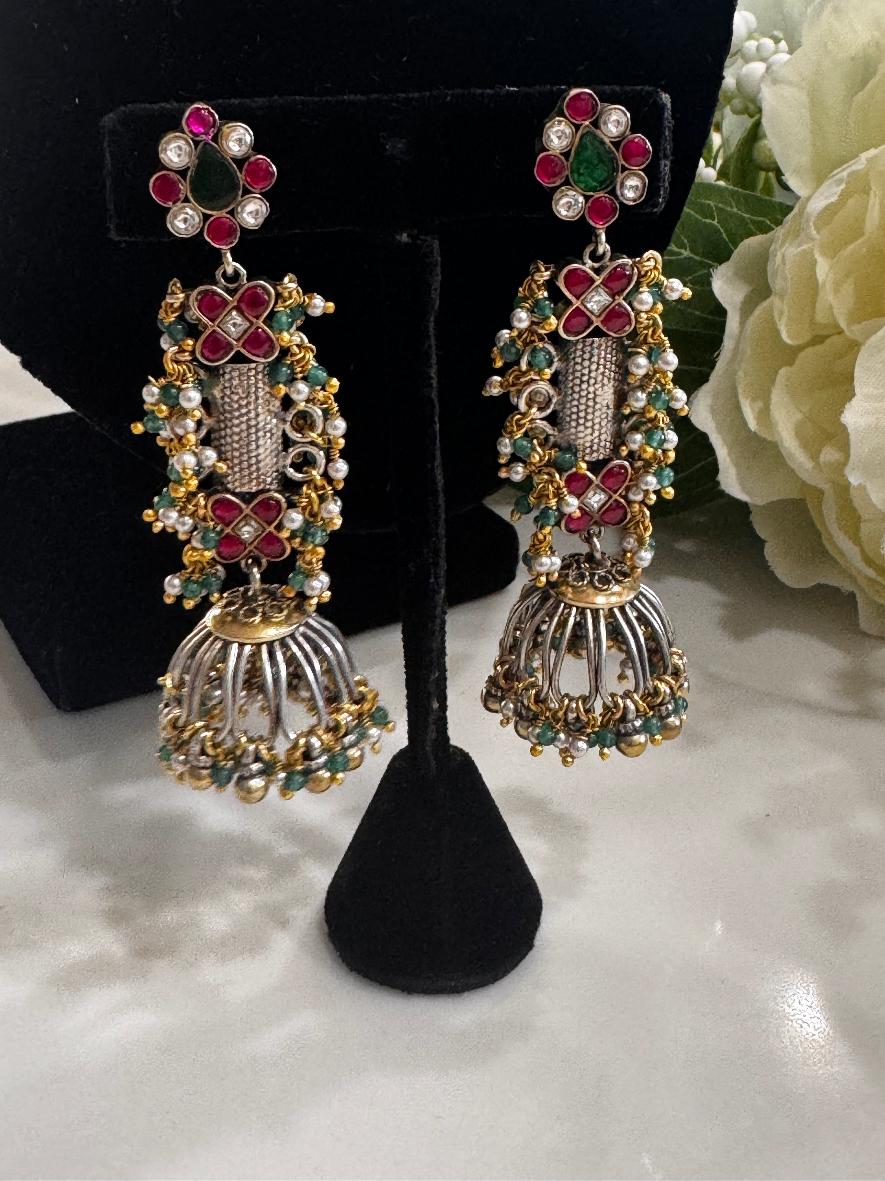 92.5 Silver Dual Tone Fusion Earrings