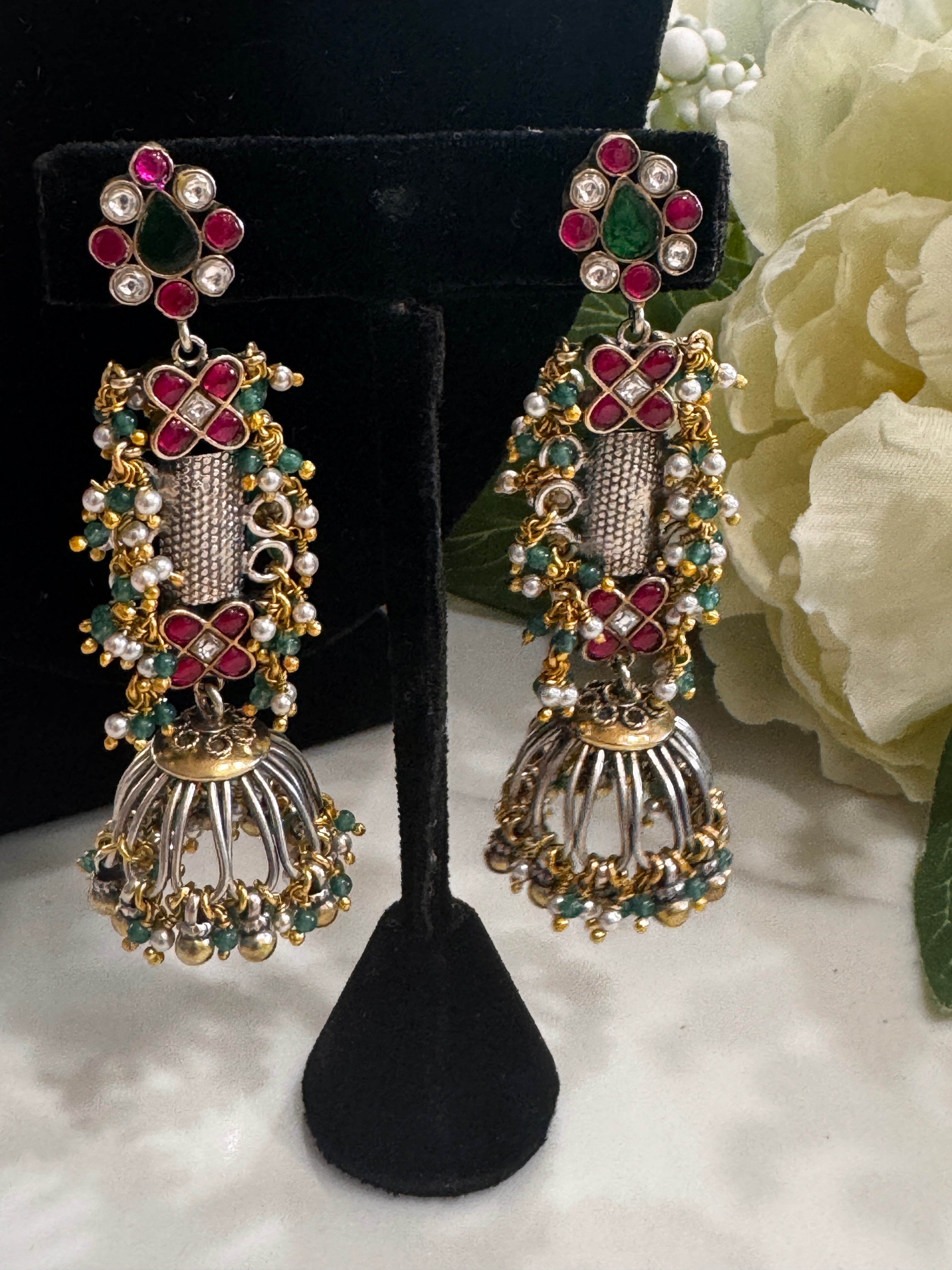 92.5 Silver Dual Tone Fusion Earrings