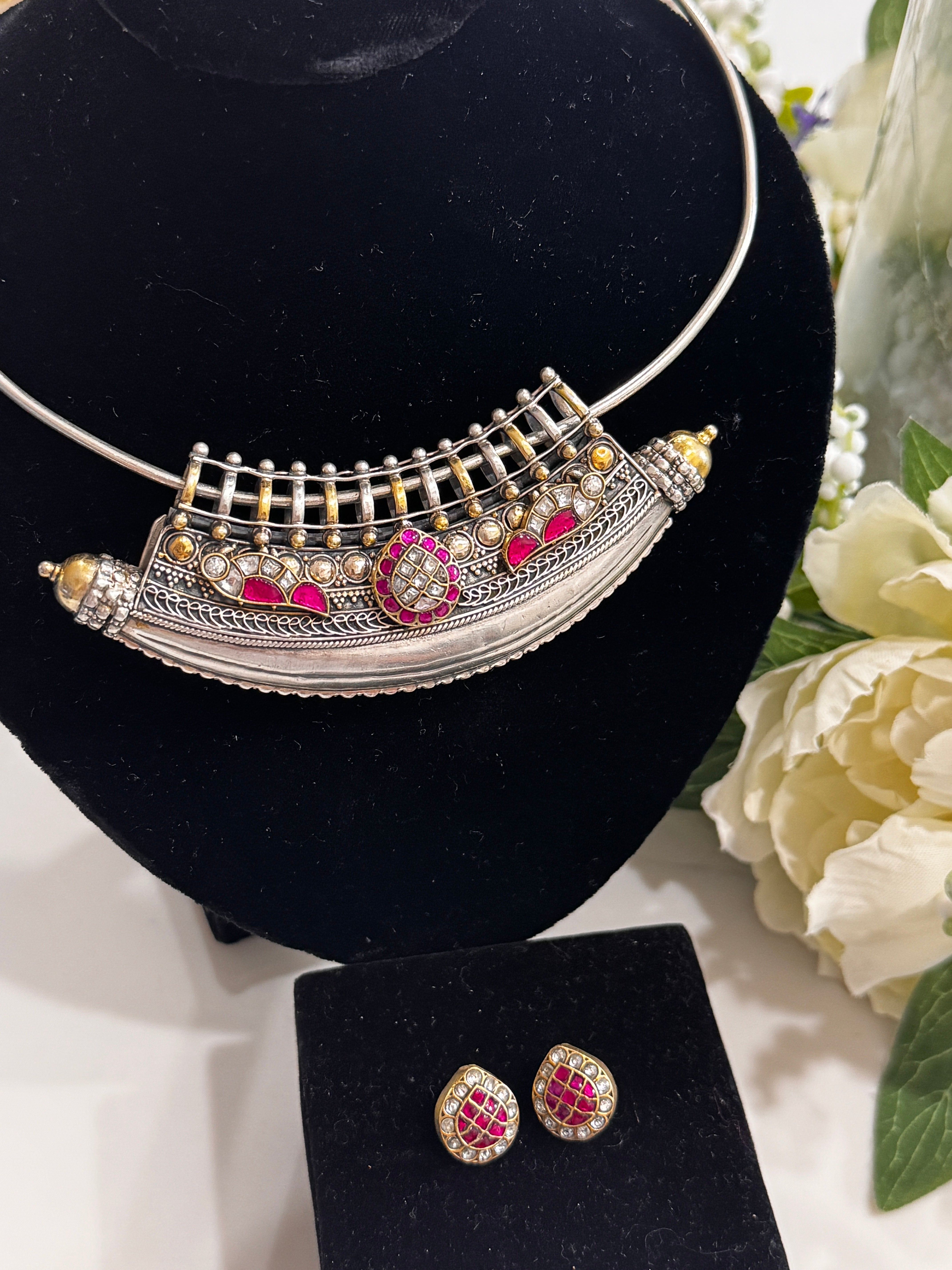 92.5 Silver Dual Tone Fusion Necklace