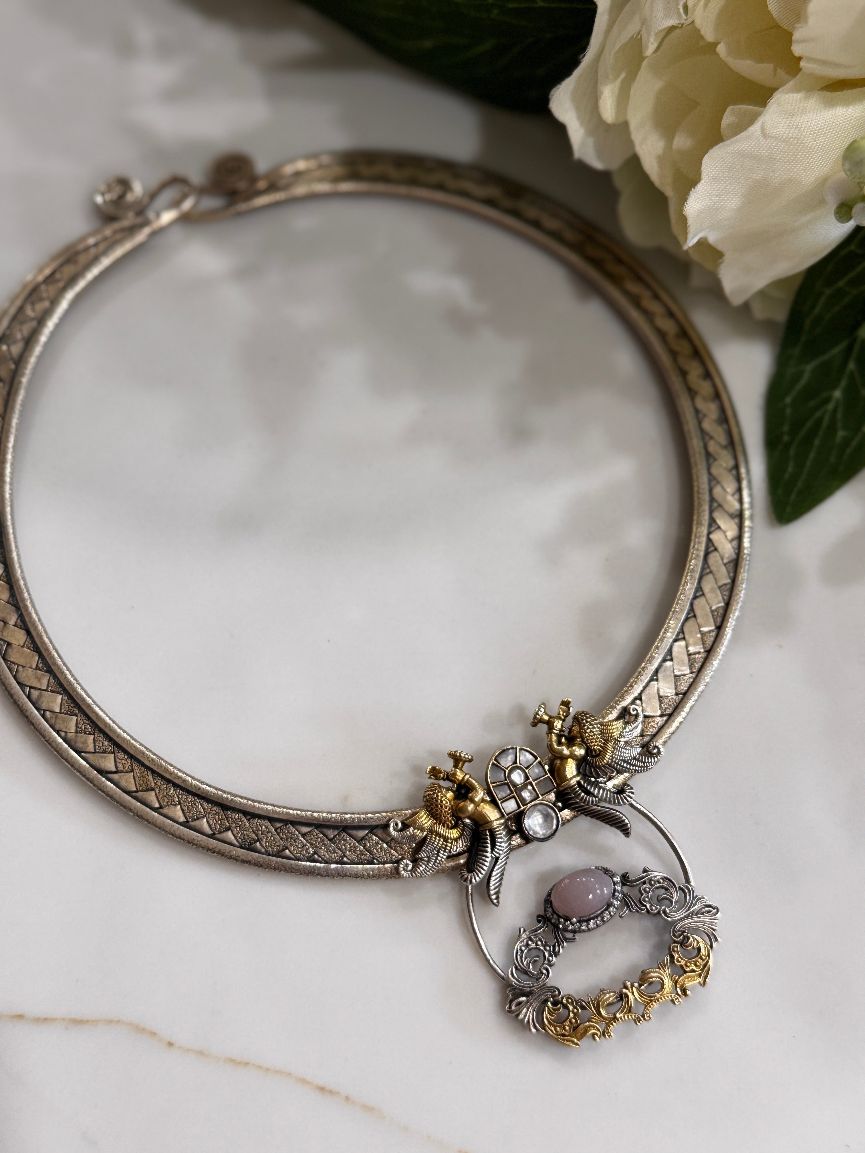 92.5 Silver Dual Tone Fusion Necklace