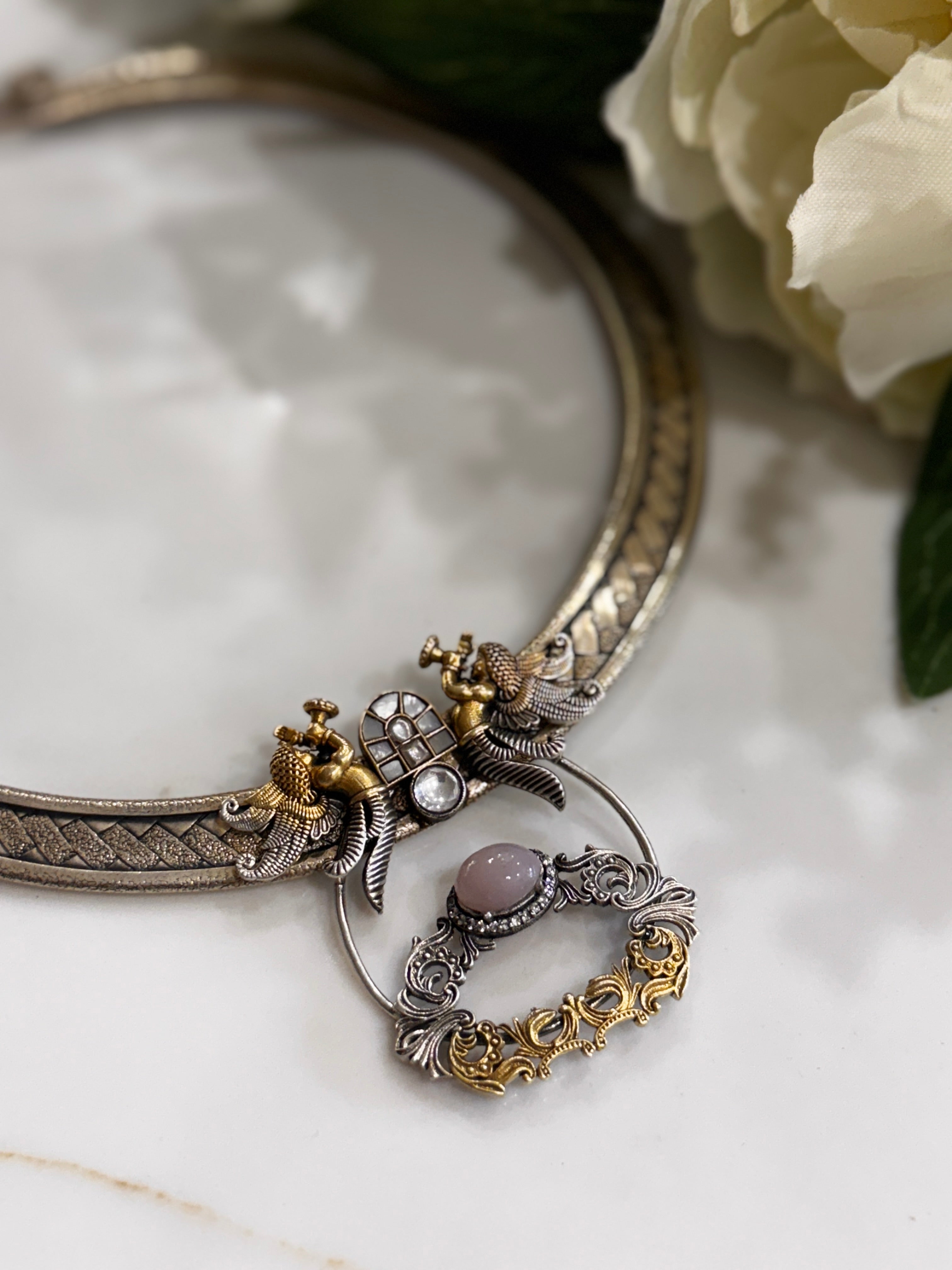 92.5 Silver Dual Tone Fusion Necklace