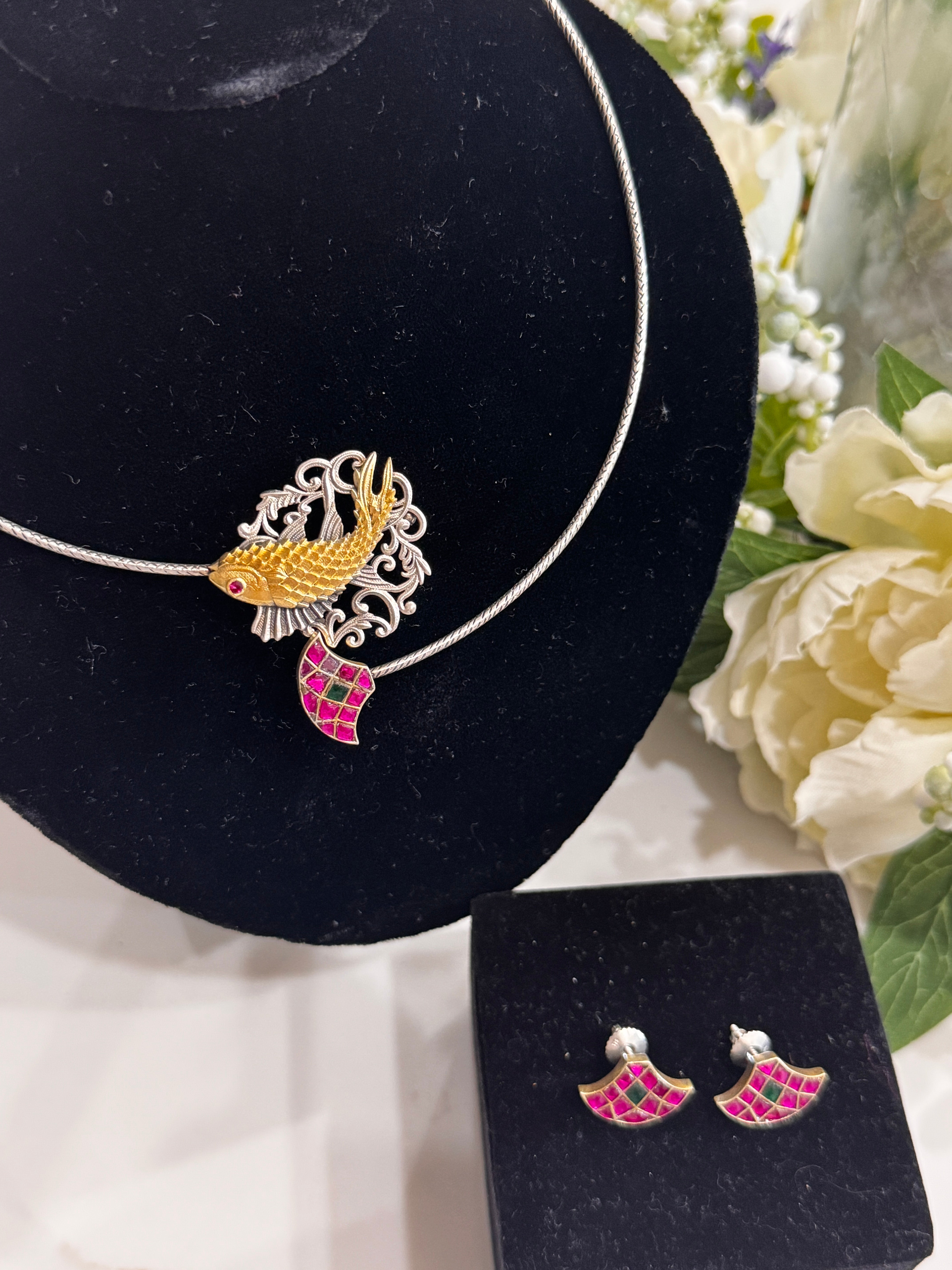 92.5 Silver Dual Tone Fusion Necklace