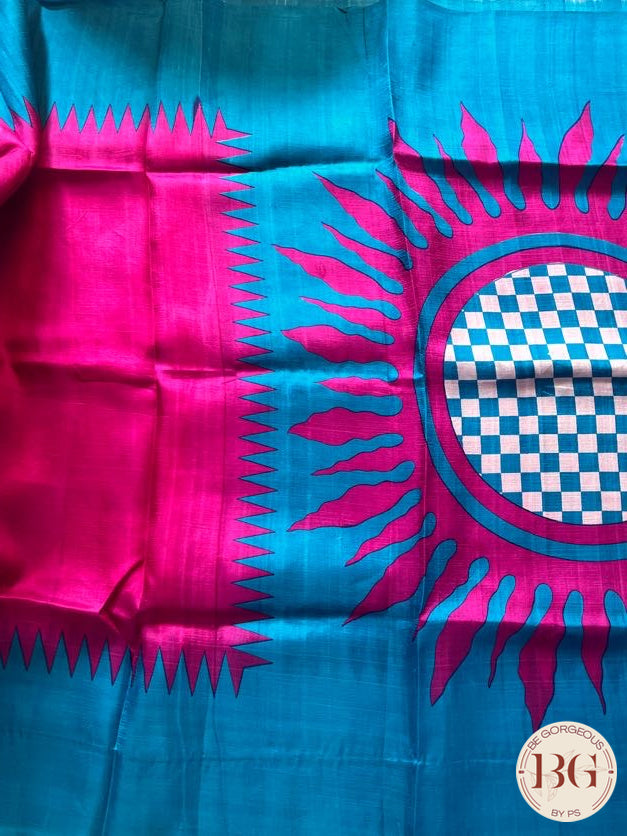 Murshidabad Silk saree color - hot pink