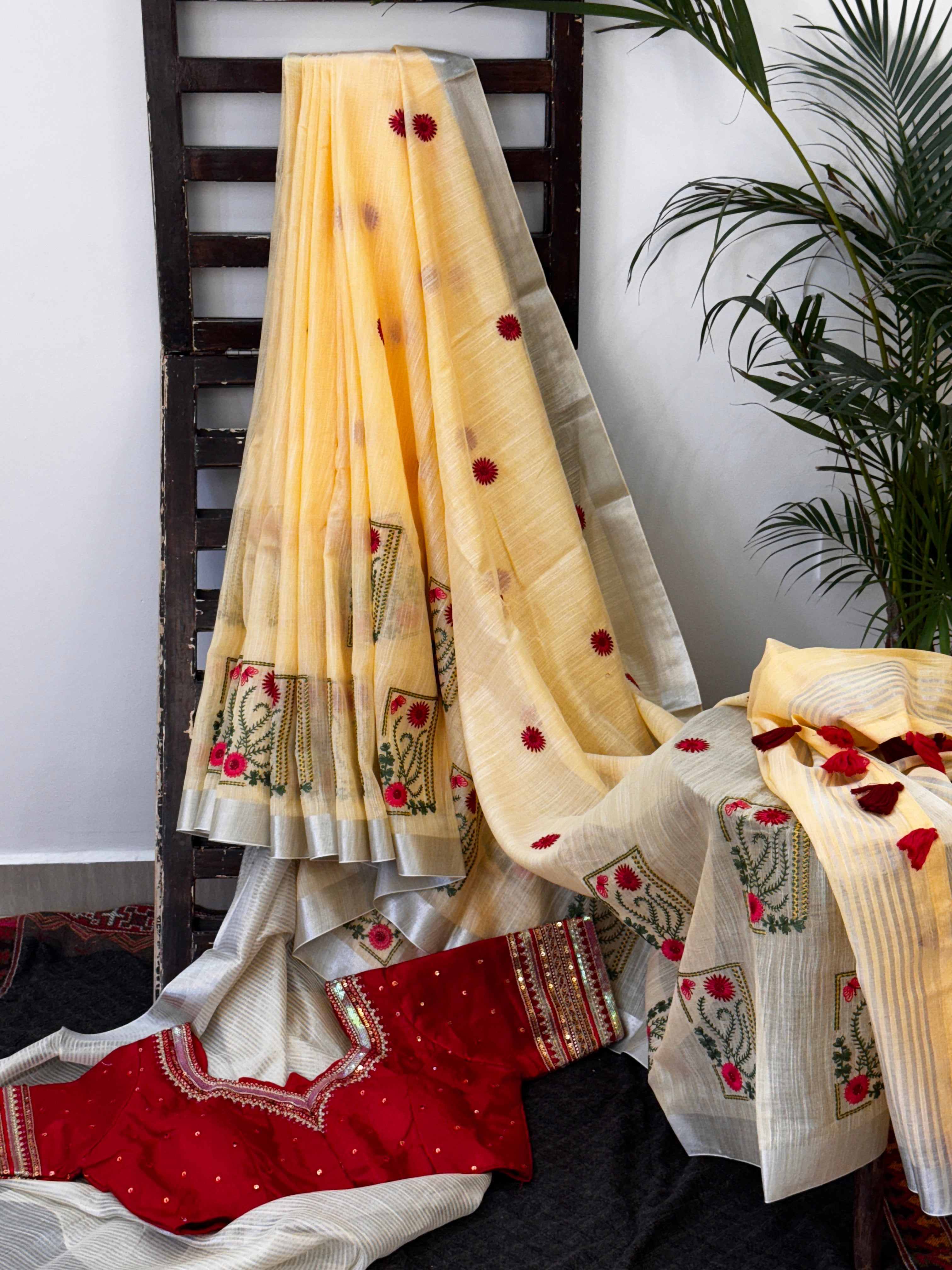 Tissue Silk with Embroidery