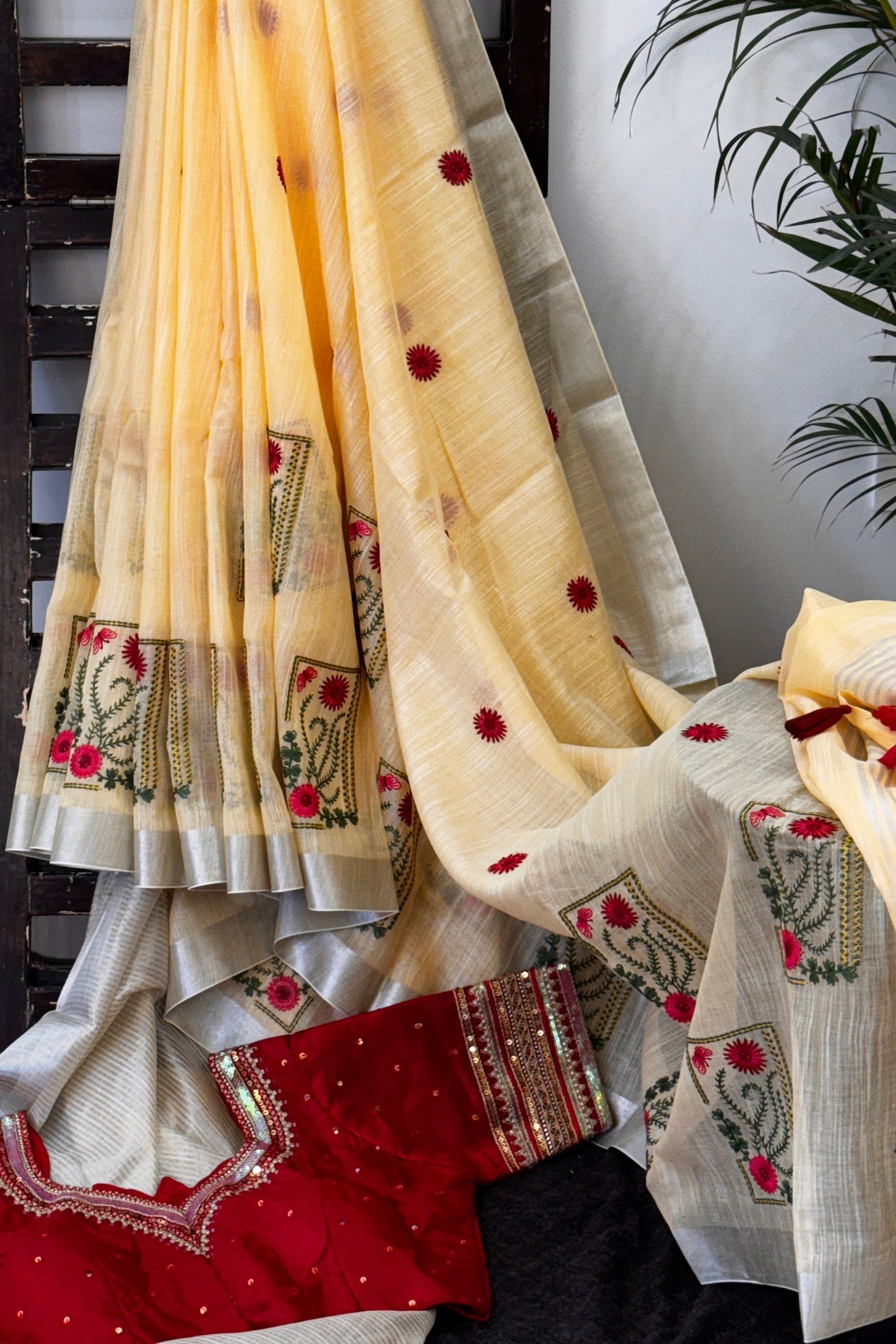 Tissue Silk with Embroidery