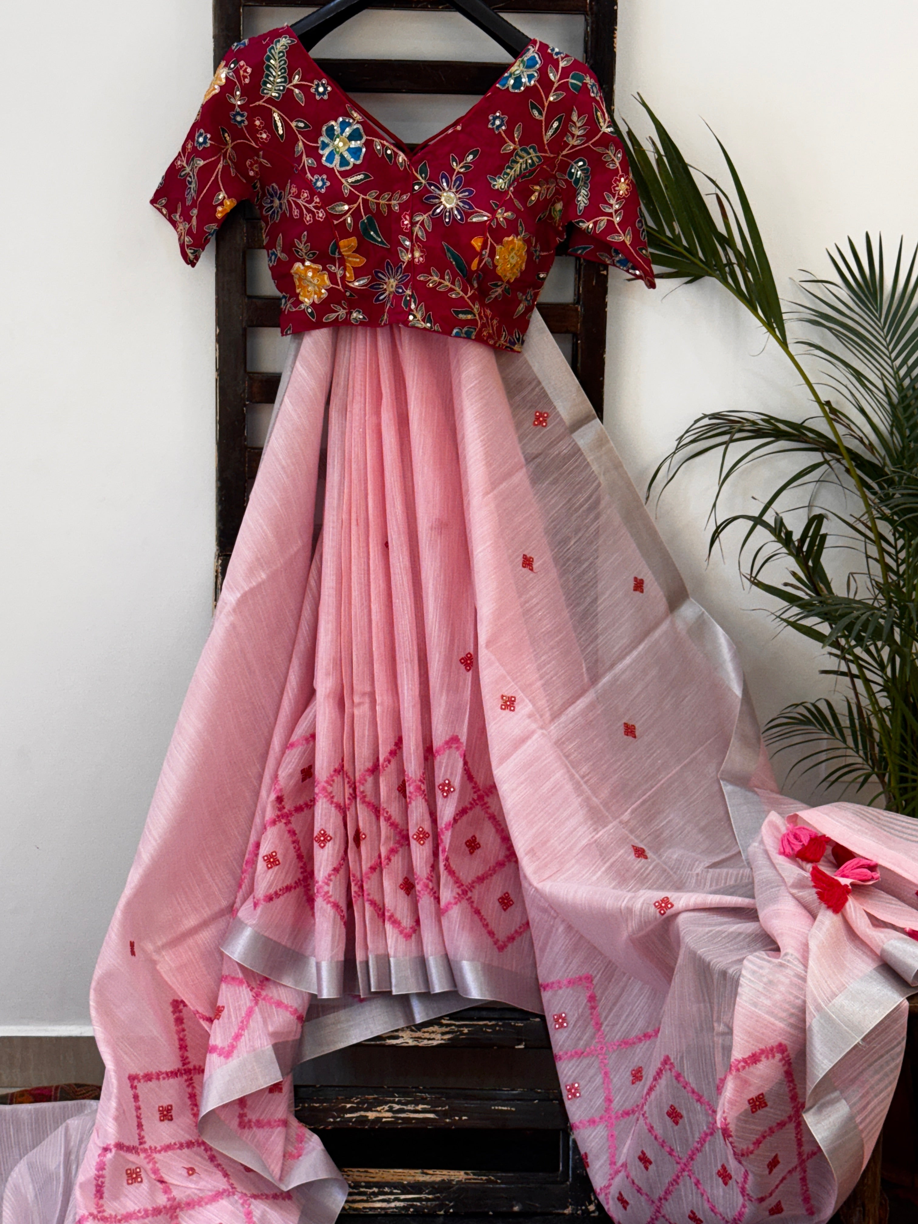 Tissue Silk with Embroidery