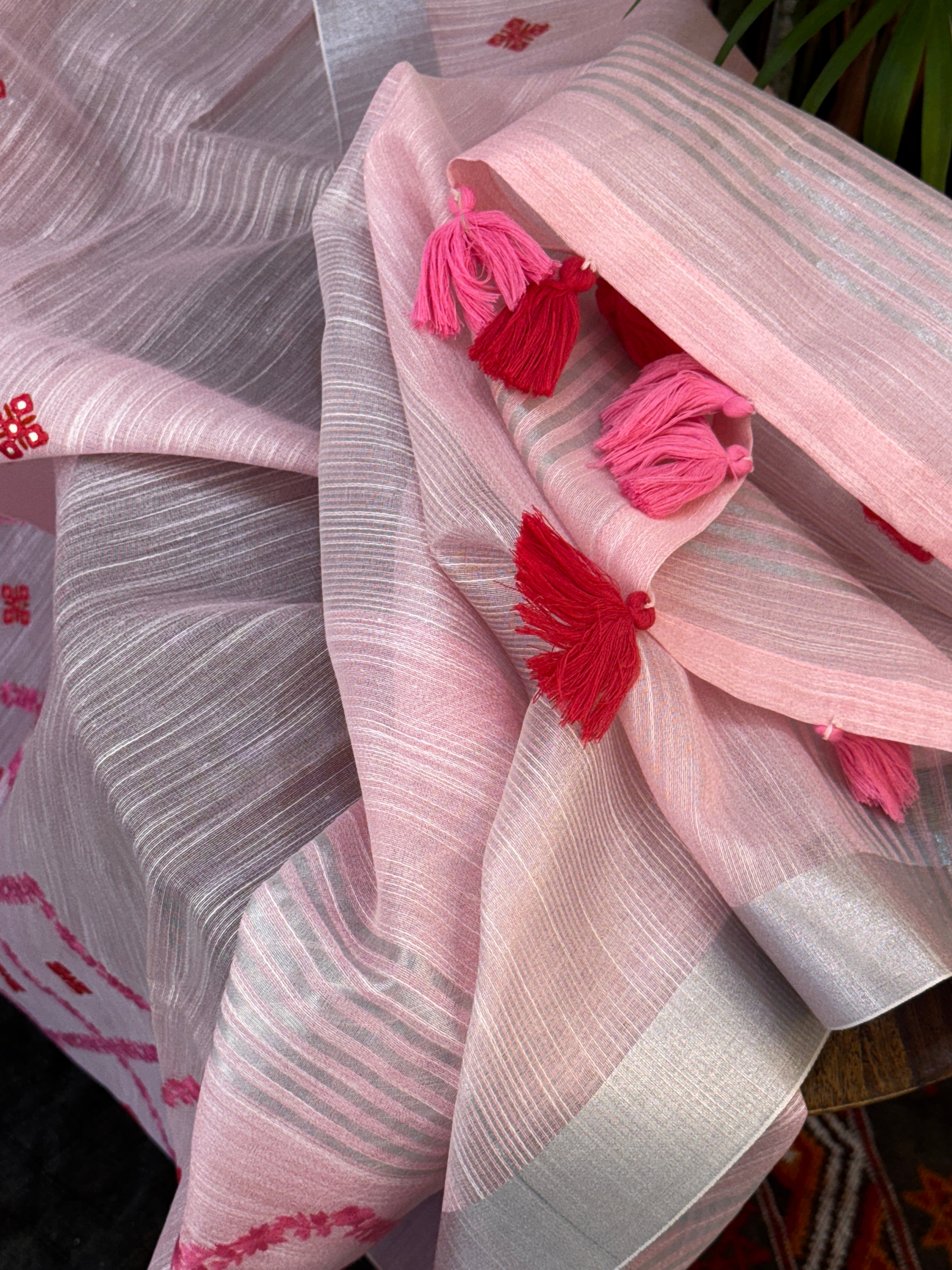 Tissue Silk with Embroidery