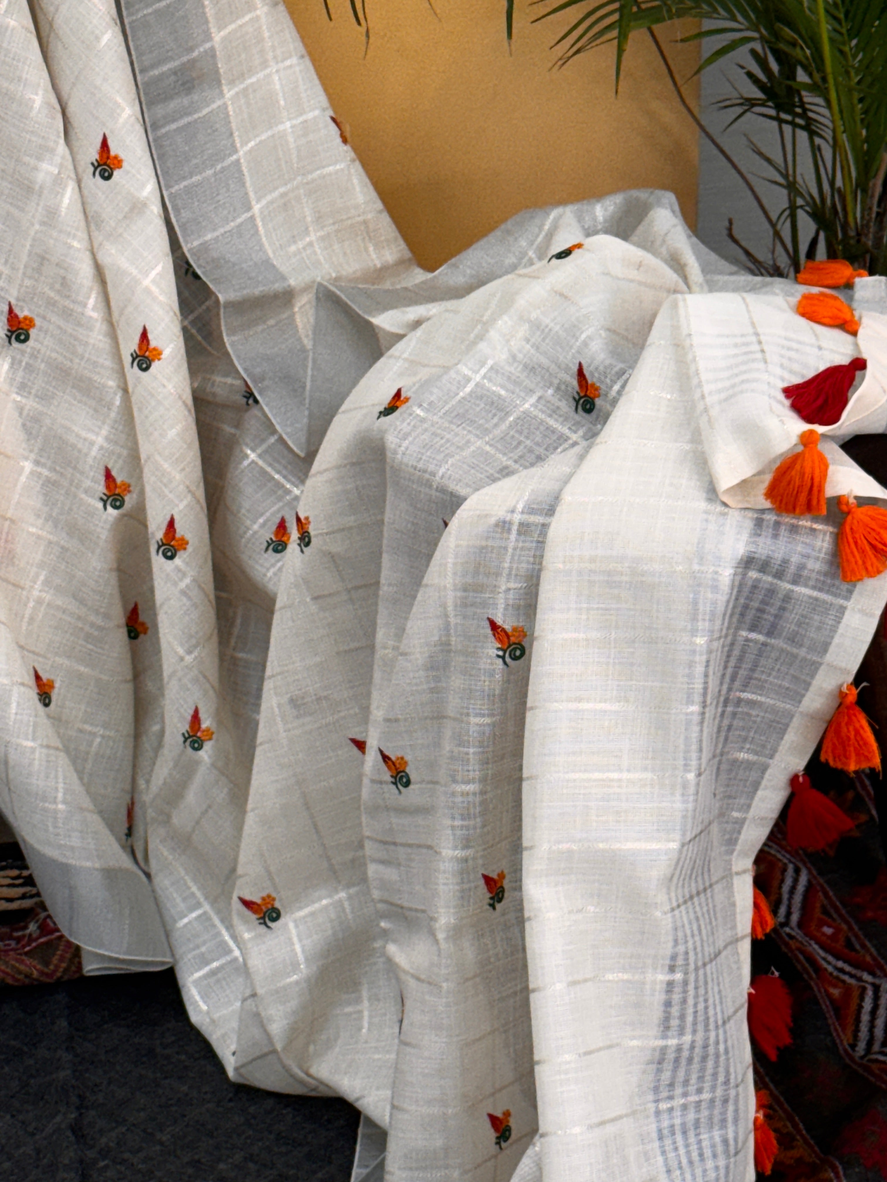 Tissue Silk with Embroidery