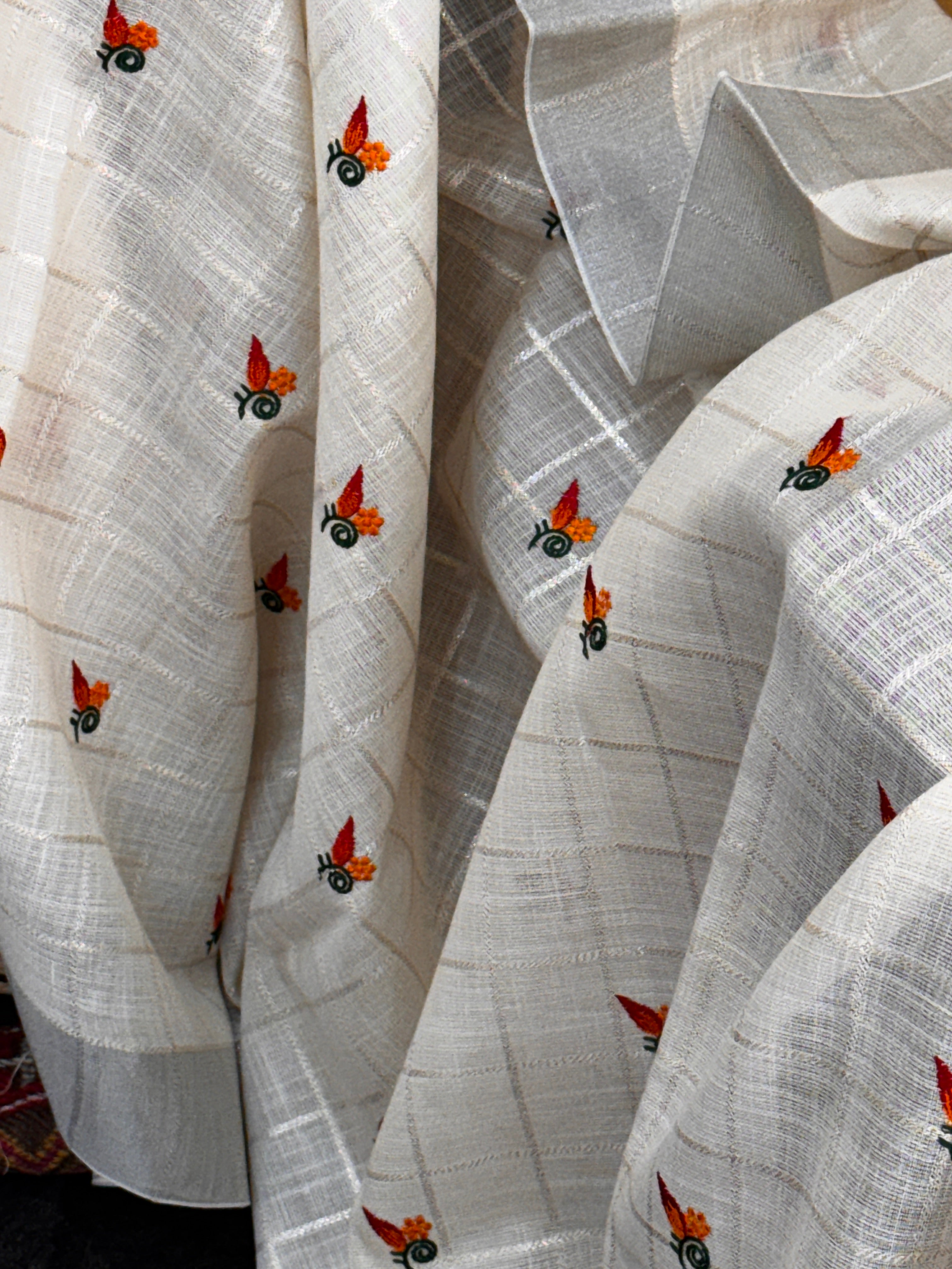 Tissue Silk with Embroidery