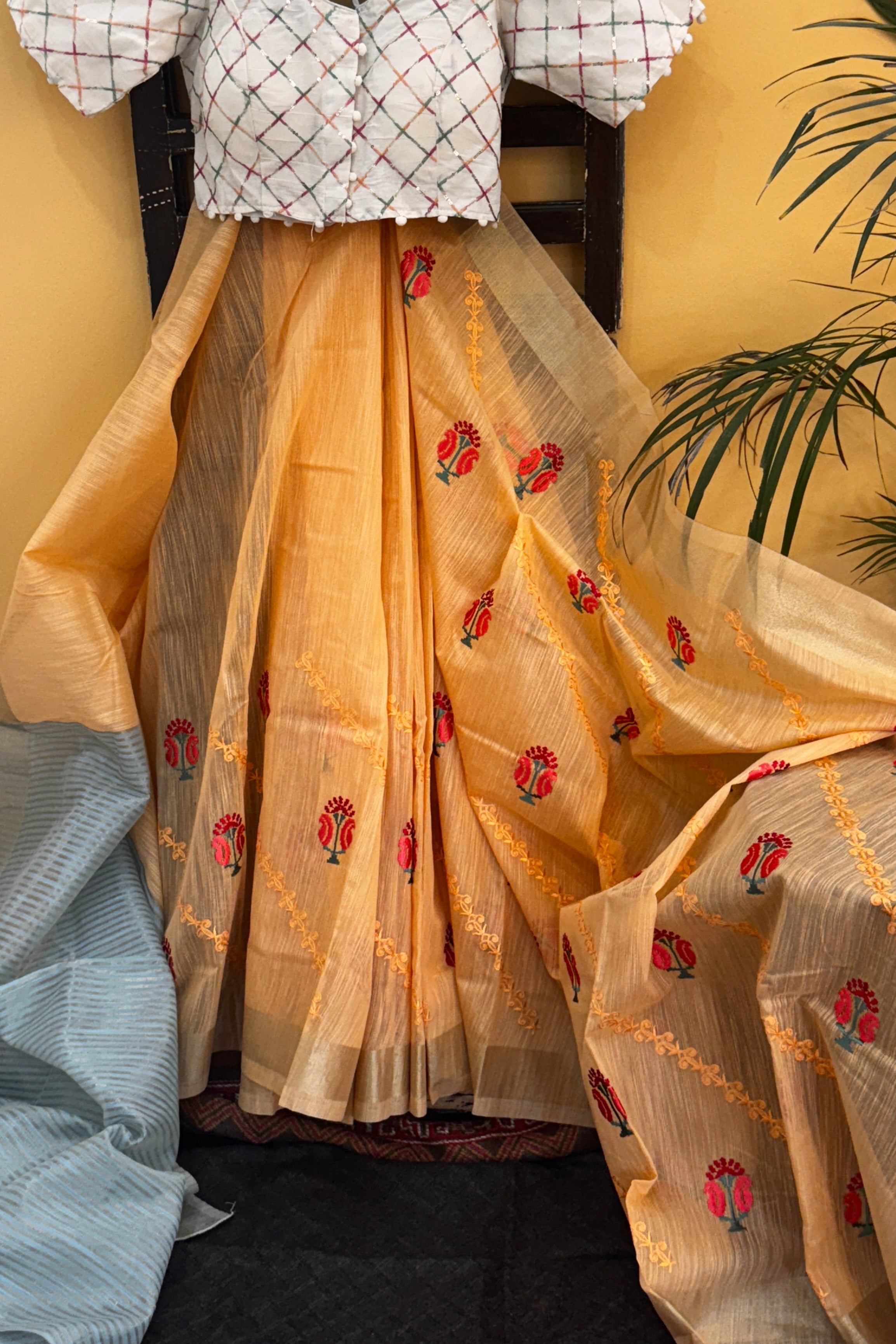 Tissue Silk with Embroidery