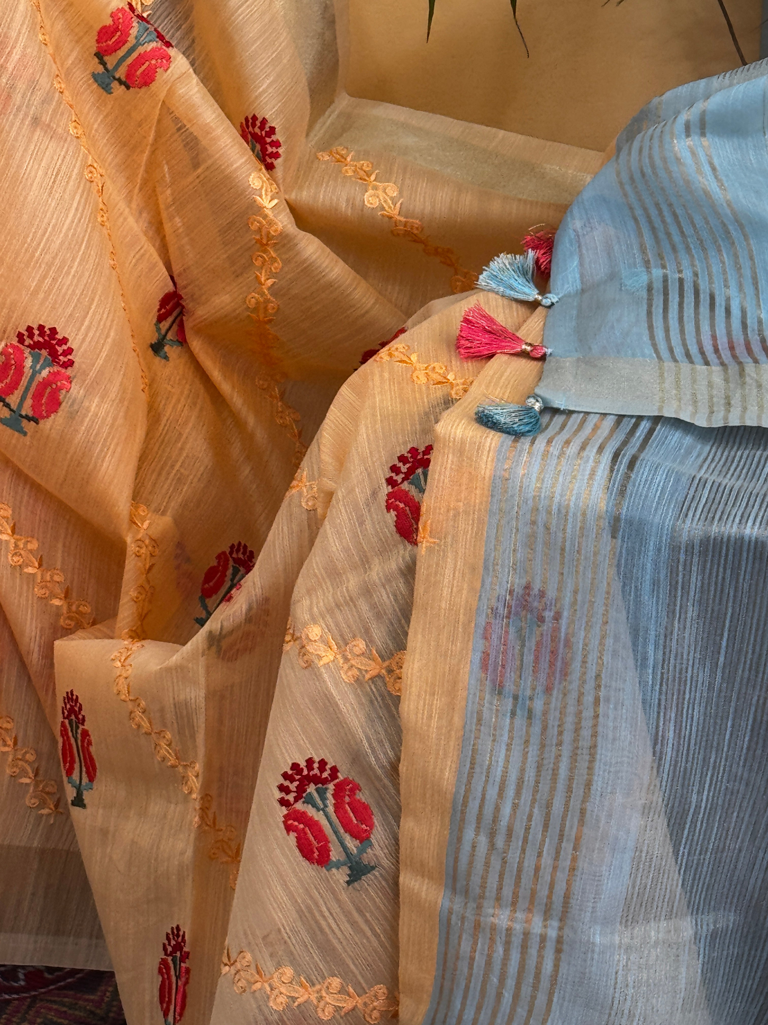 Tissue Silk with Embroidery