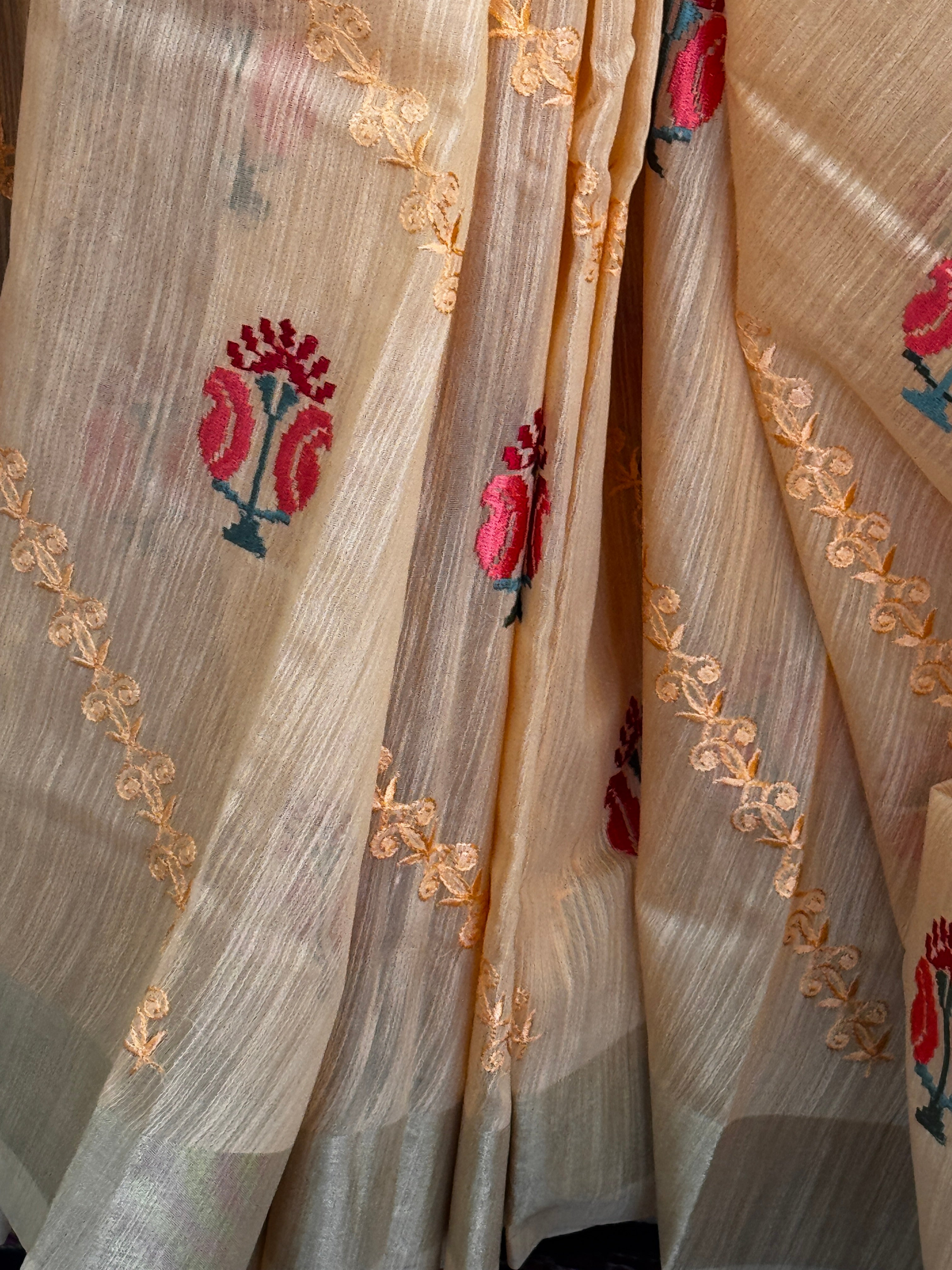 Tissue Silk with Embroidery