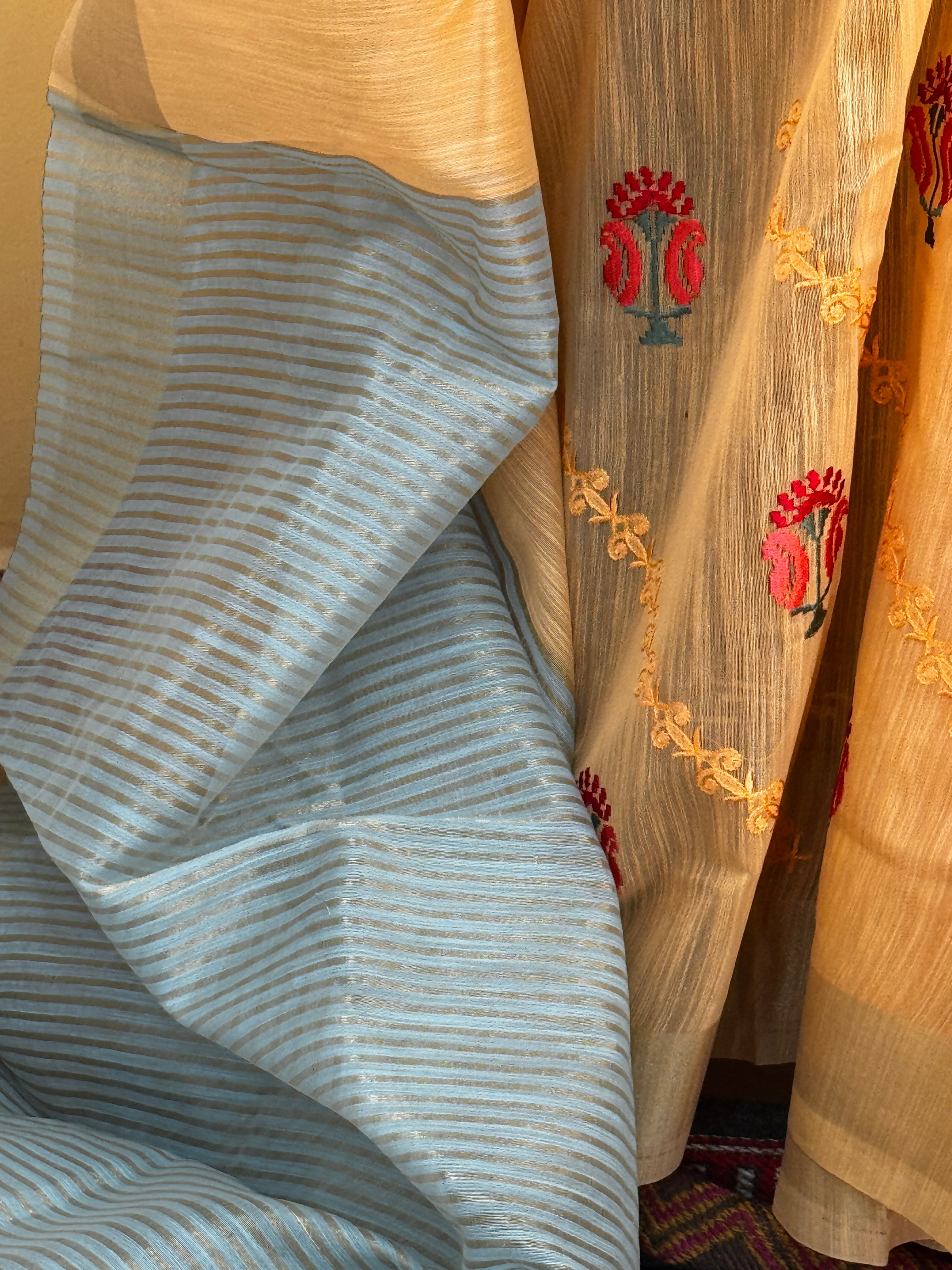 Tissue Silk with Embroidery