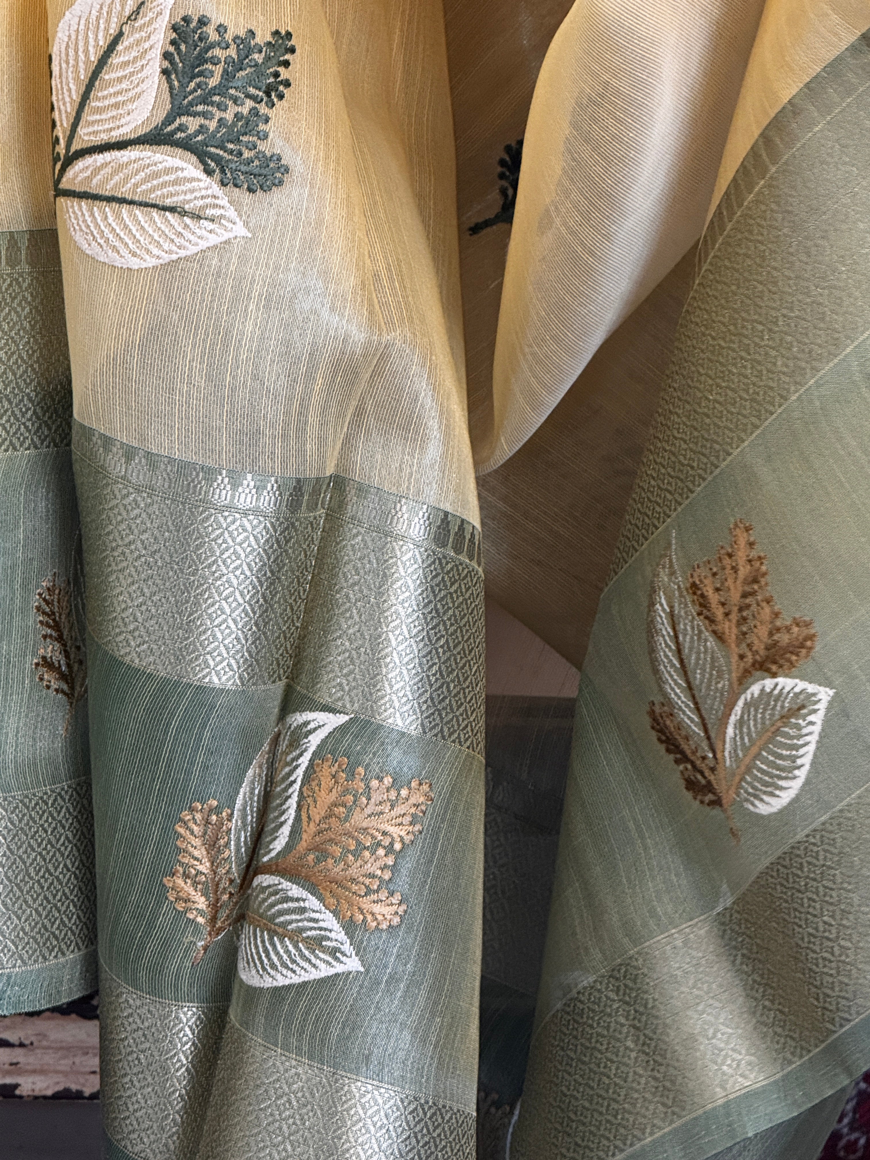 Tissue Silk with Embroidery