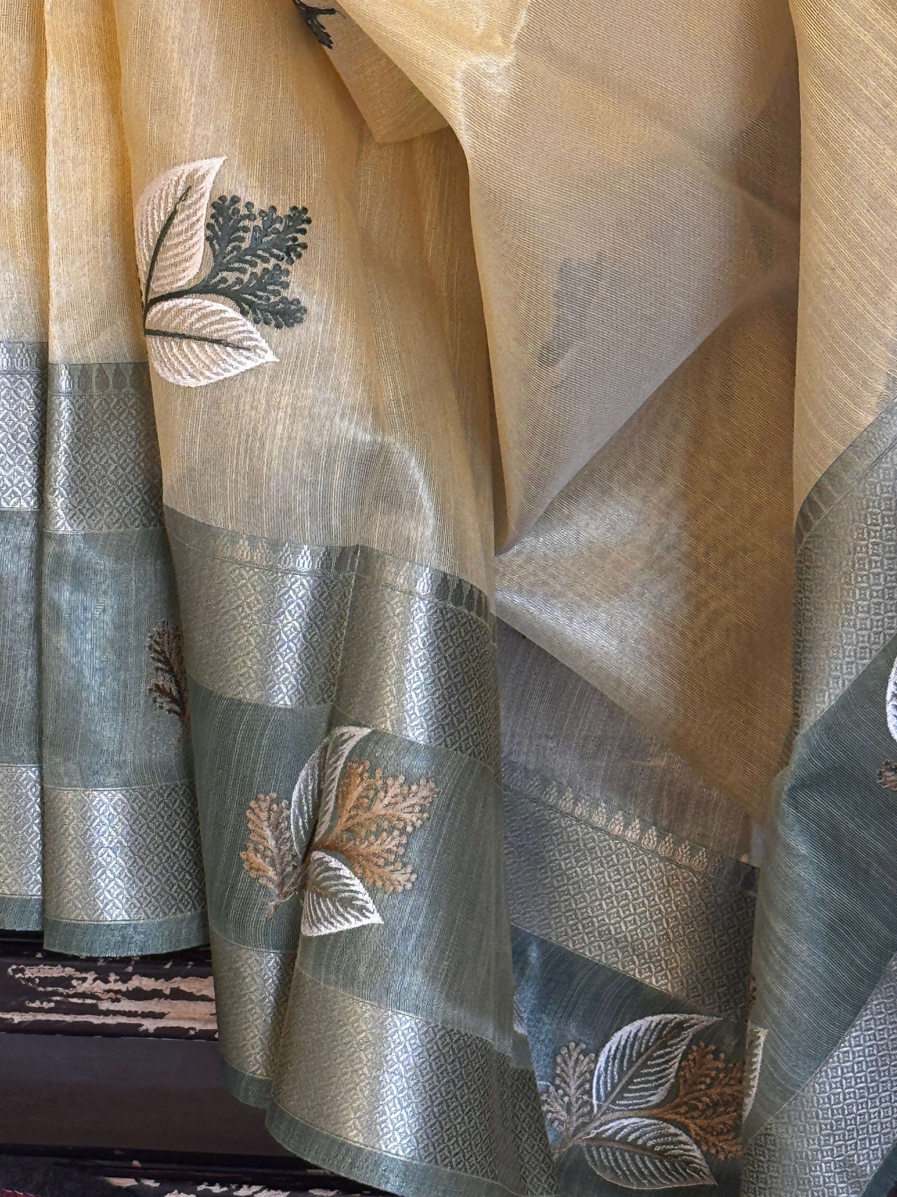 Tissue Silk with Embroidery