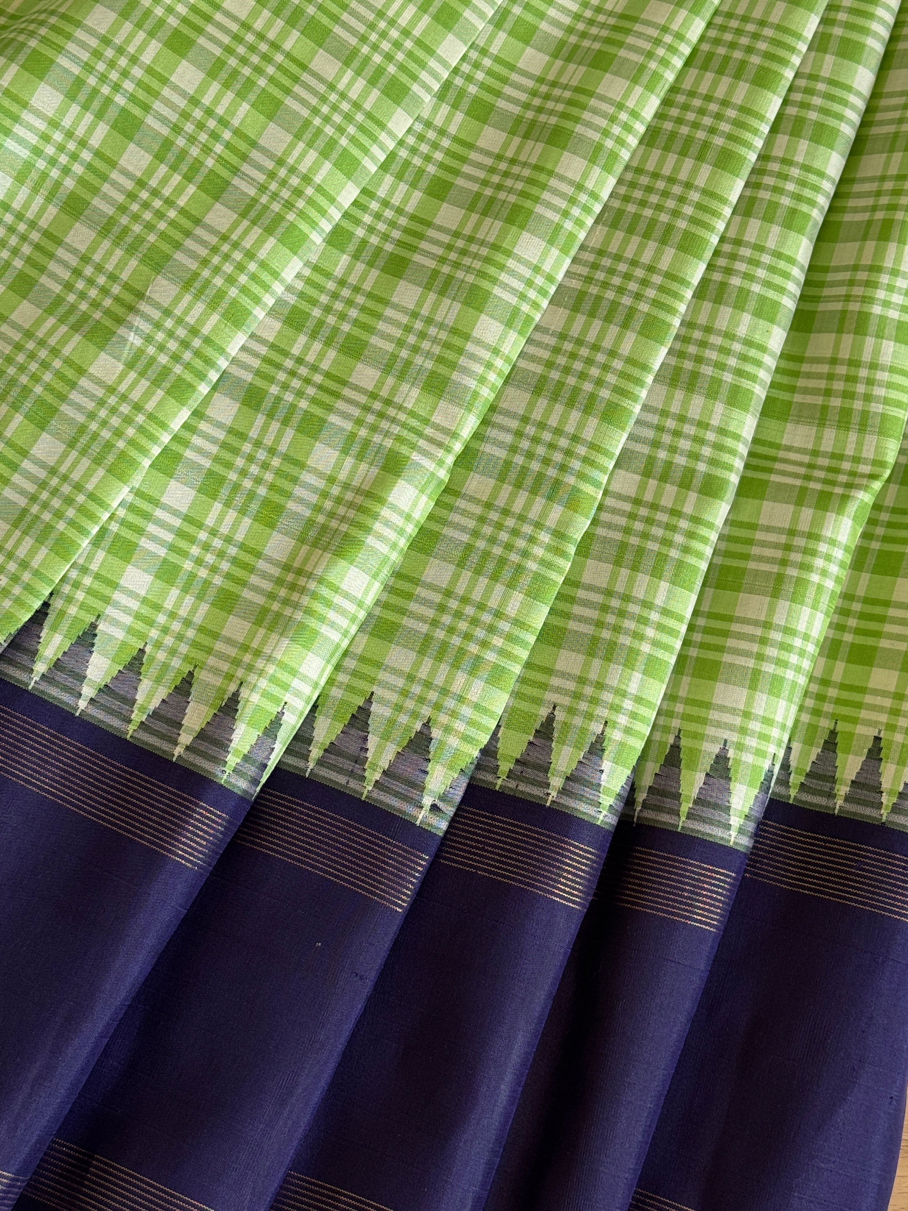 Kanjeevaram Handloom Pure Silk Kattam Saree