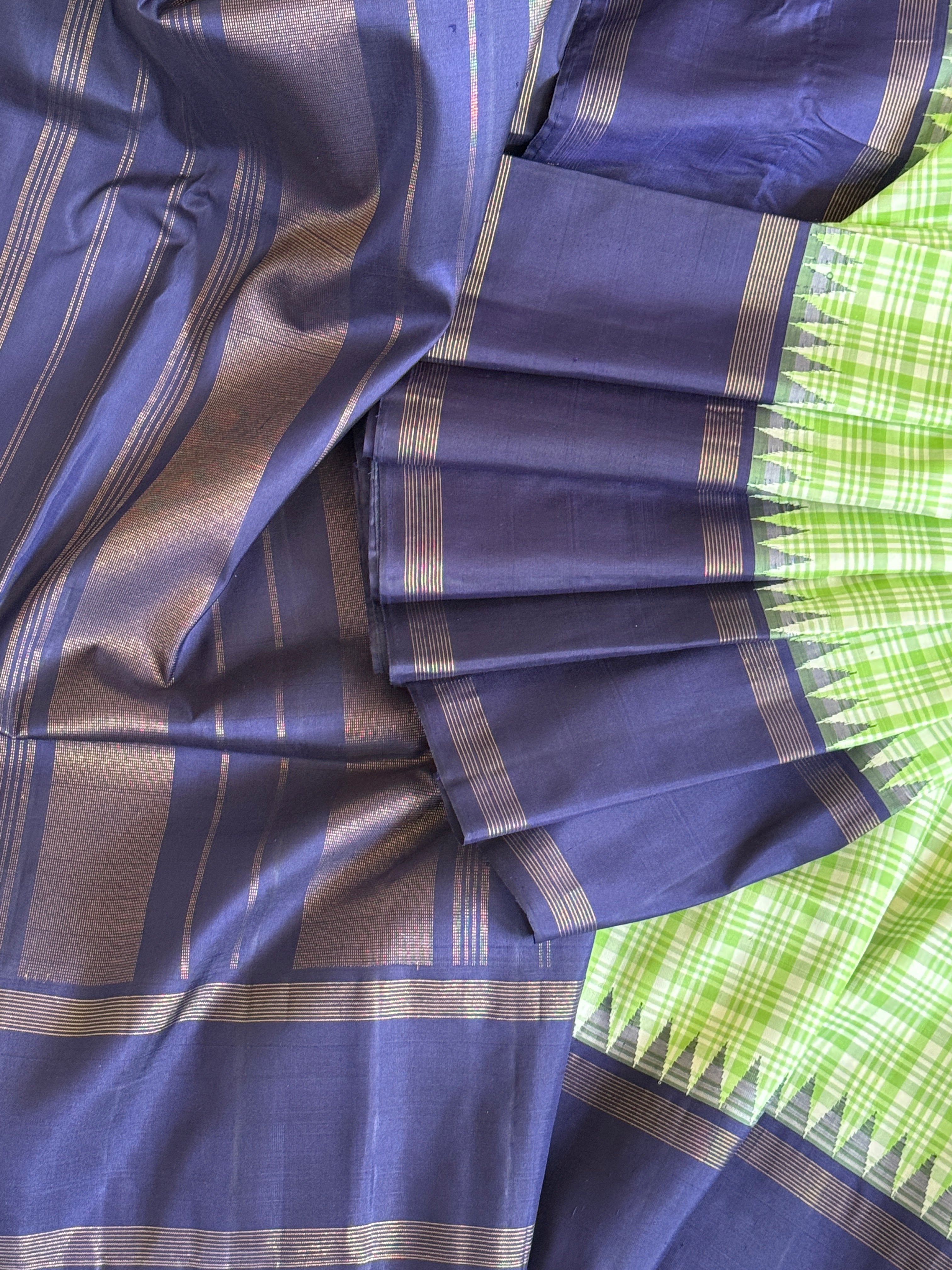 Kanjeevaram Handloom Pure Silk Kattam Saree